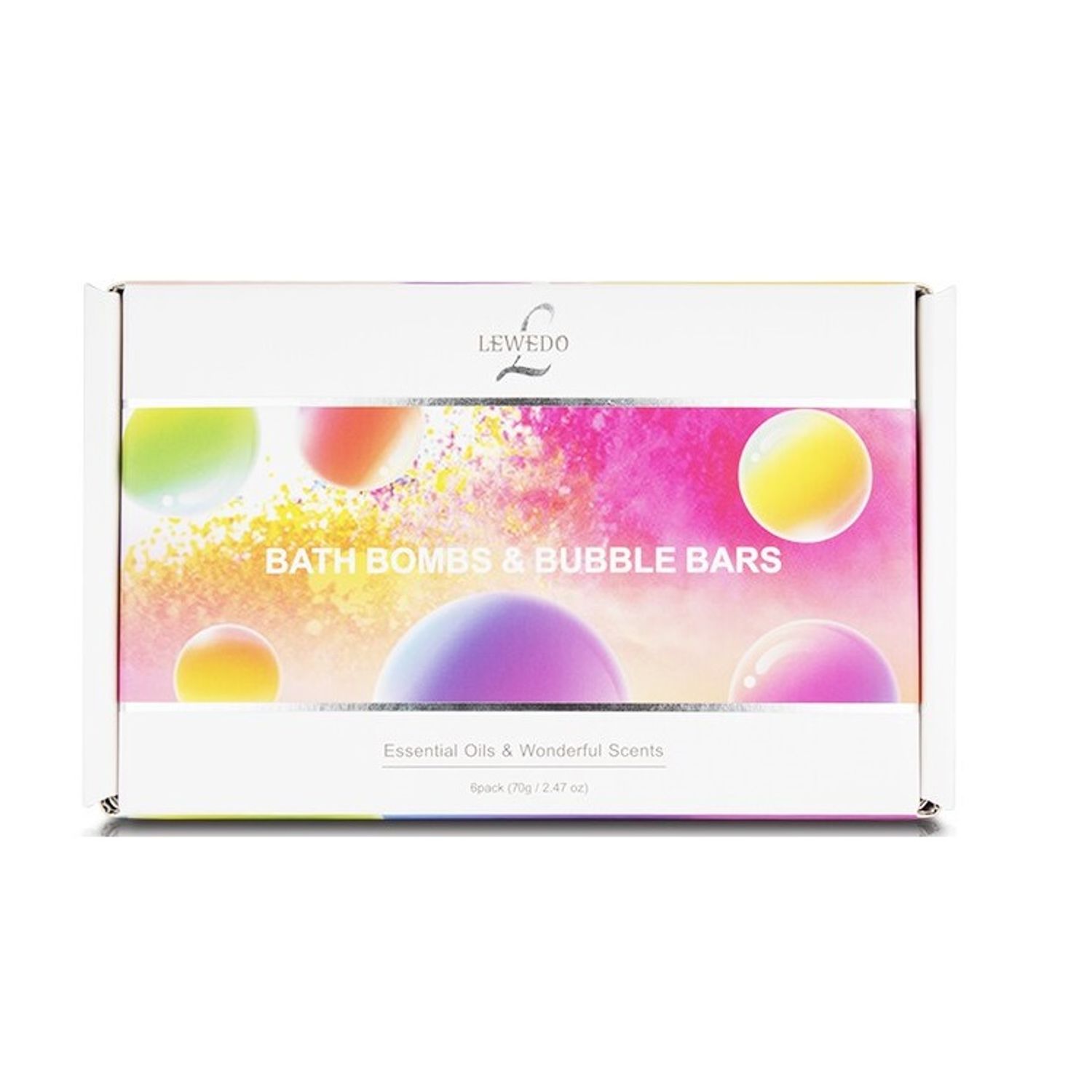 Pachet 6 bombe de baie efervescente cu uleiuri esentiale, Lewedo fotografia produsului View 6 L