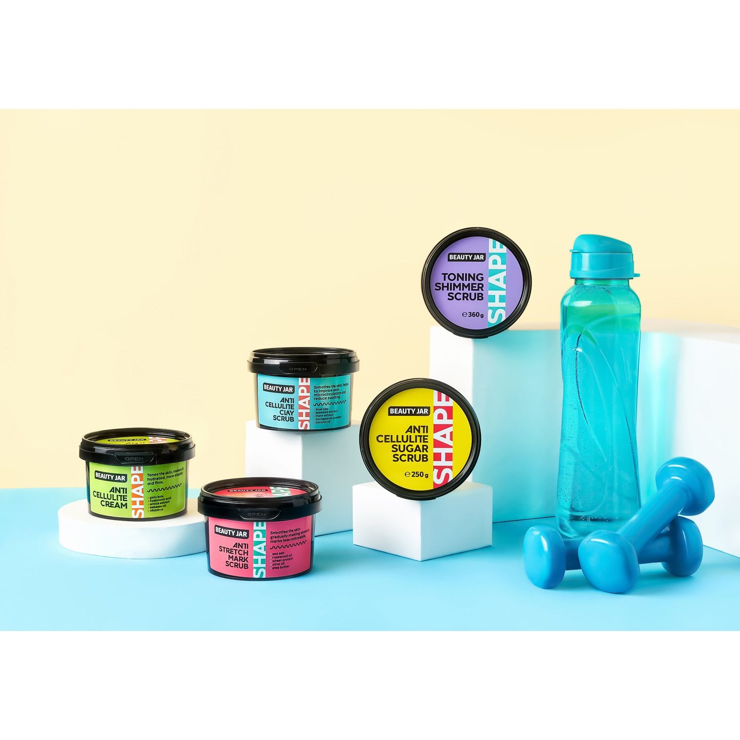 Scrub anticelulitic cu cafea, ulei de jojoba si scortisoara, Shape Line, Beauty Jar, 250 g fotografia produsului View 2 L