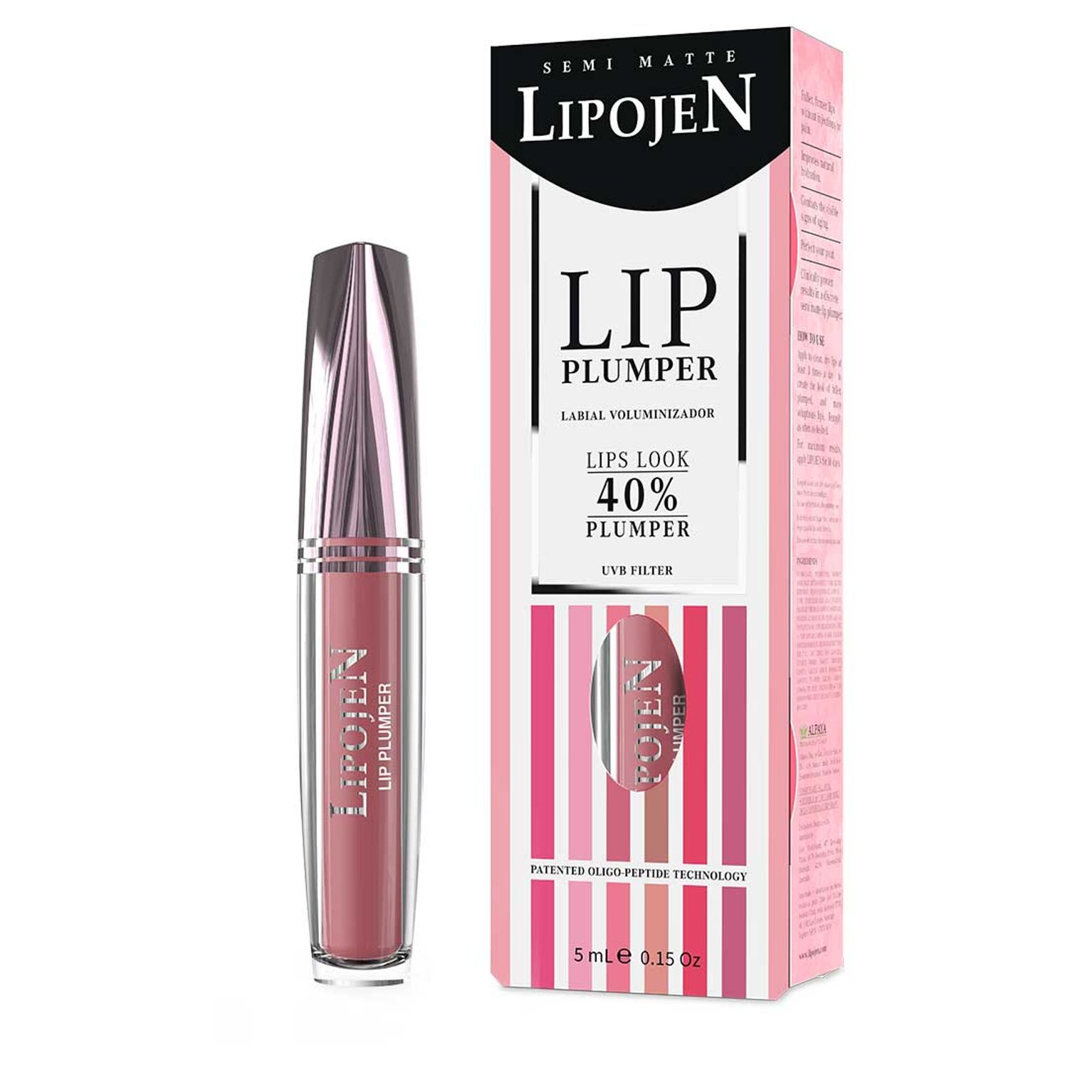Ruj lichid volumizant semi-mat cu colagen, LOVE GLOW, nr. 6, LIPOJEN, 5 ml fotografia produsului View 4 L
