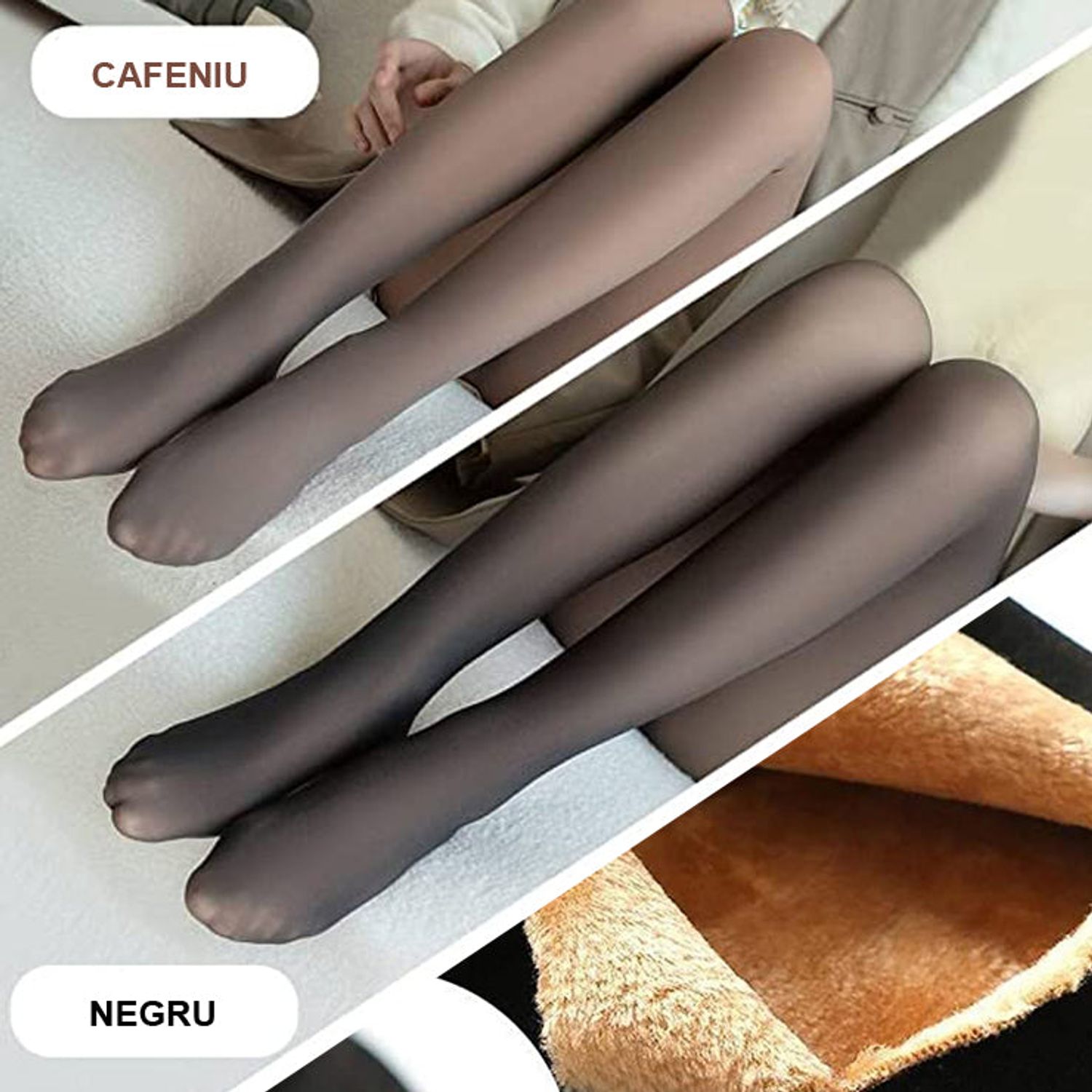 Dres fals-translucid pentru iarnă cu căptuseală pufoasă - Negru, L-XL (320g) fotografia produsului View 3 L