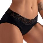 Chiloți Menstruali cu Dantelă Florală - S, Negru fotografia produsului View 8 S