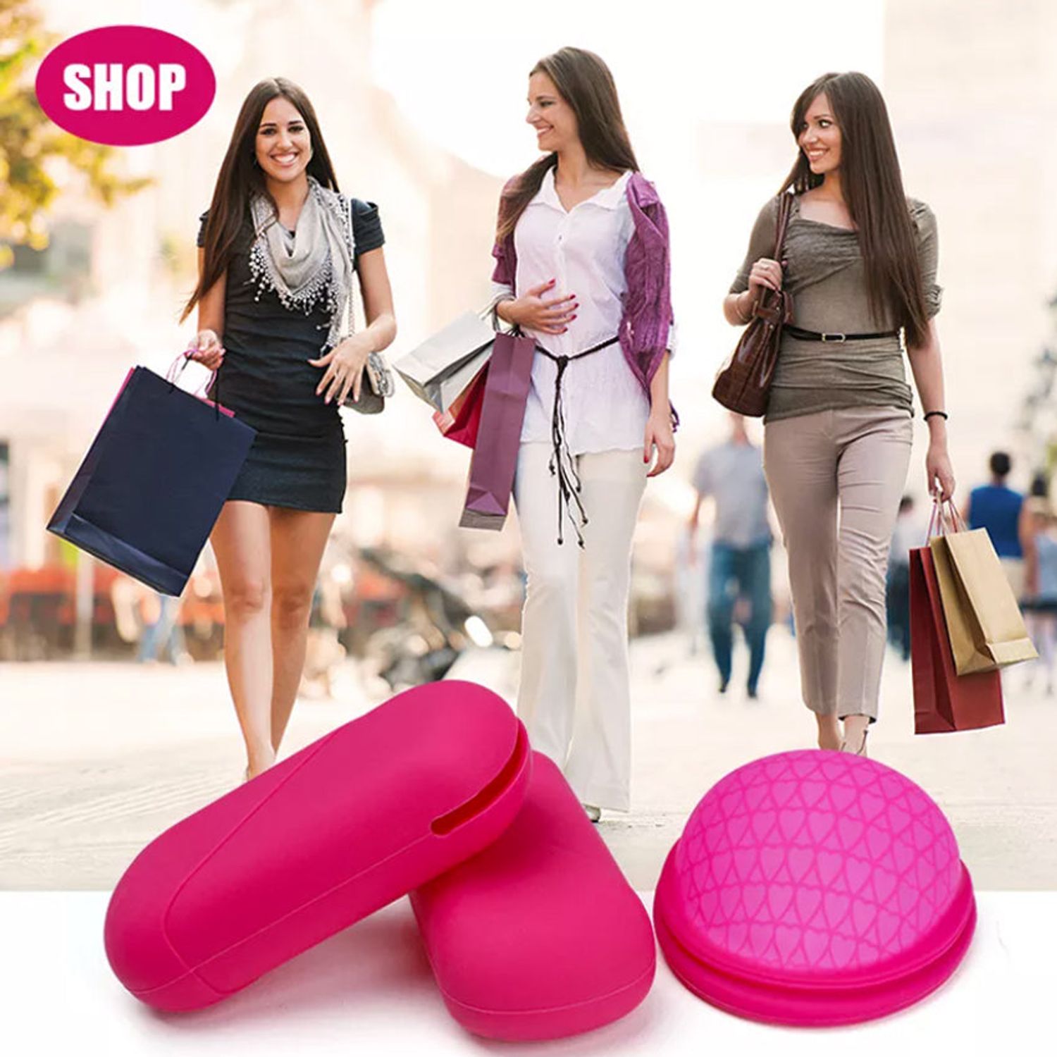 Cupă Menstruală Pliabilă, Roz, mărimi S, L fotografia produsului View 9 L