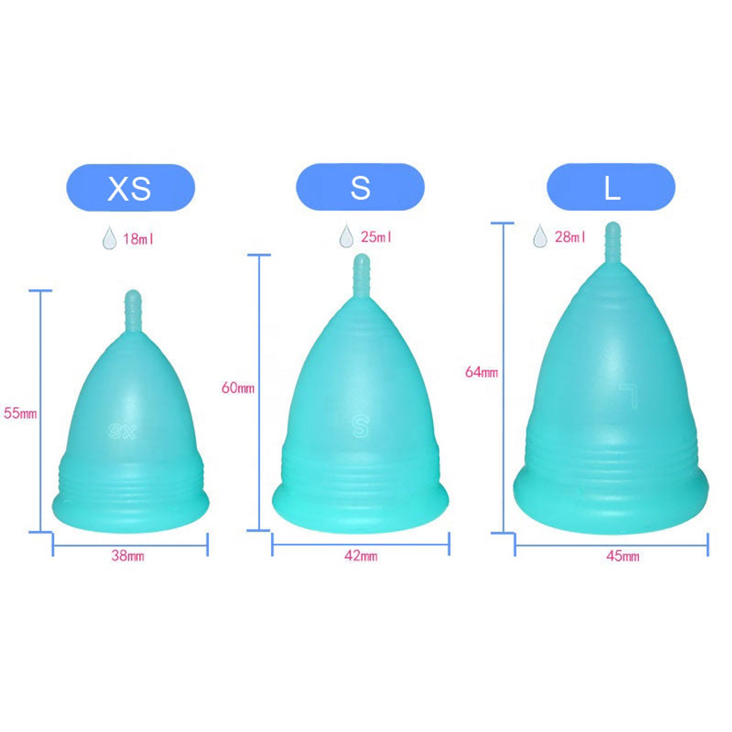 Cupă Menstruală Classic, Bleu, mărimea XS fotografia produsului
