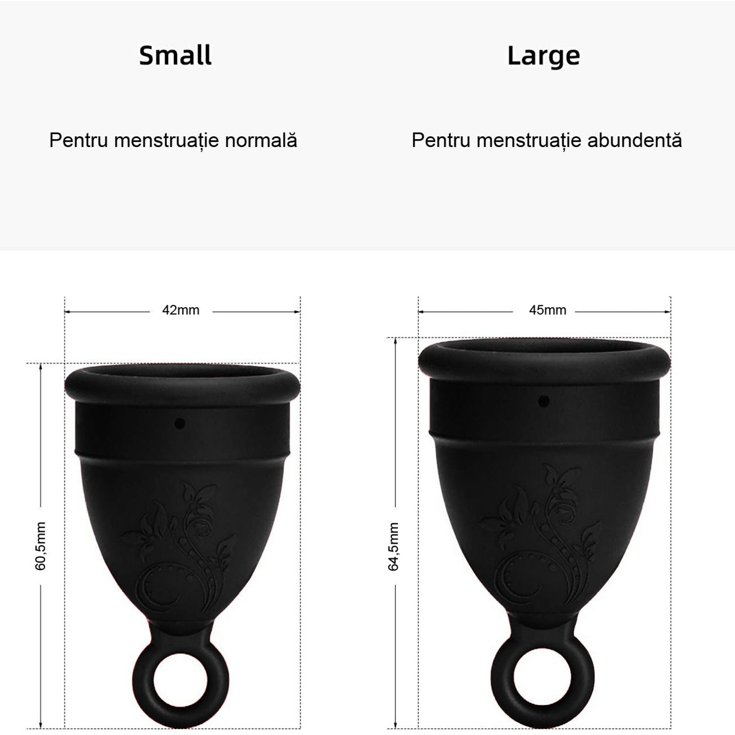 Cupă Menstruală Ring, Negru, mărimea L fotografia produsului View 3 L