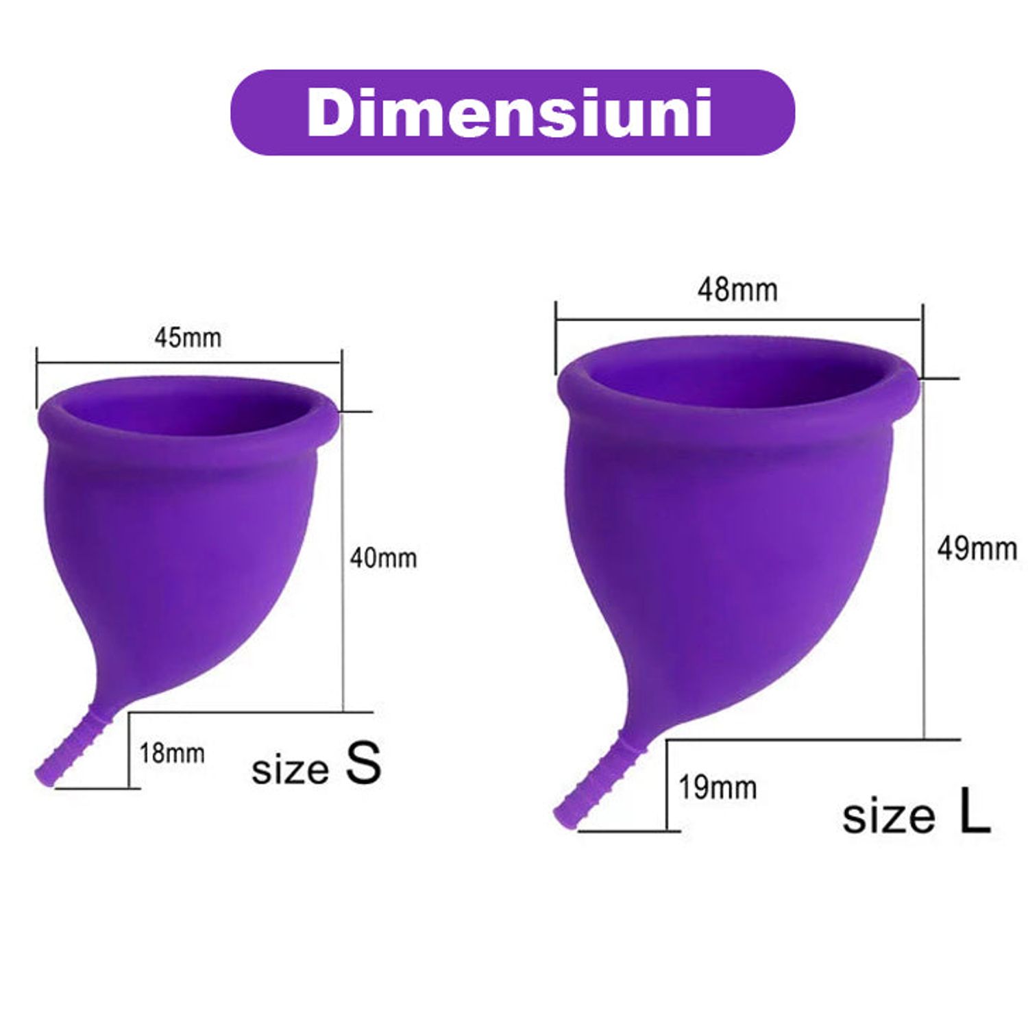 Cupă Menstruală Drop, Mov, mărimi S, L fotografia produsului View 6 L