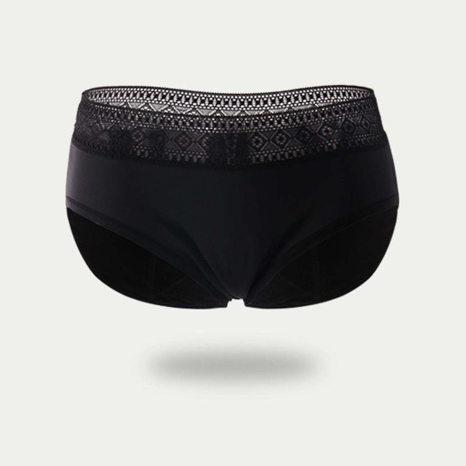 Chiloți Menstruali cu Dantelă Geometrică - XL, Negru fotografia produsului View 3 L