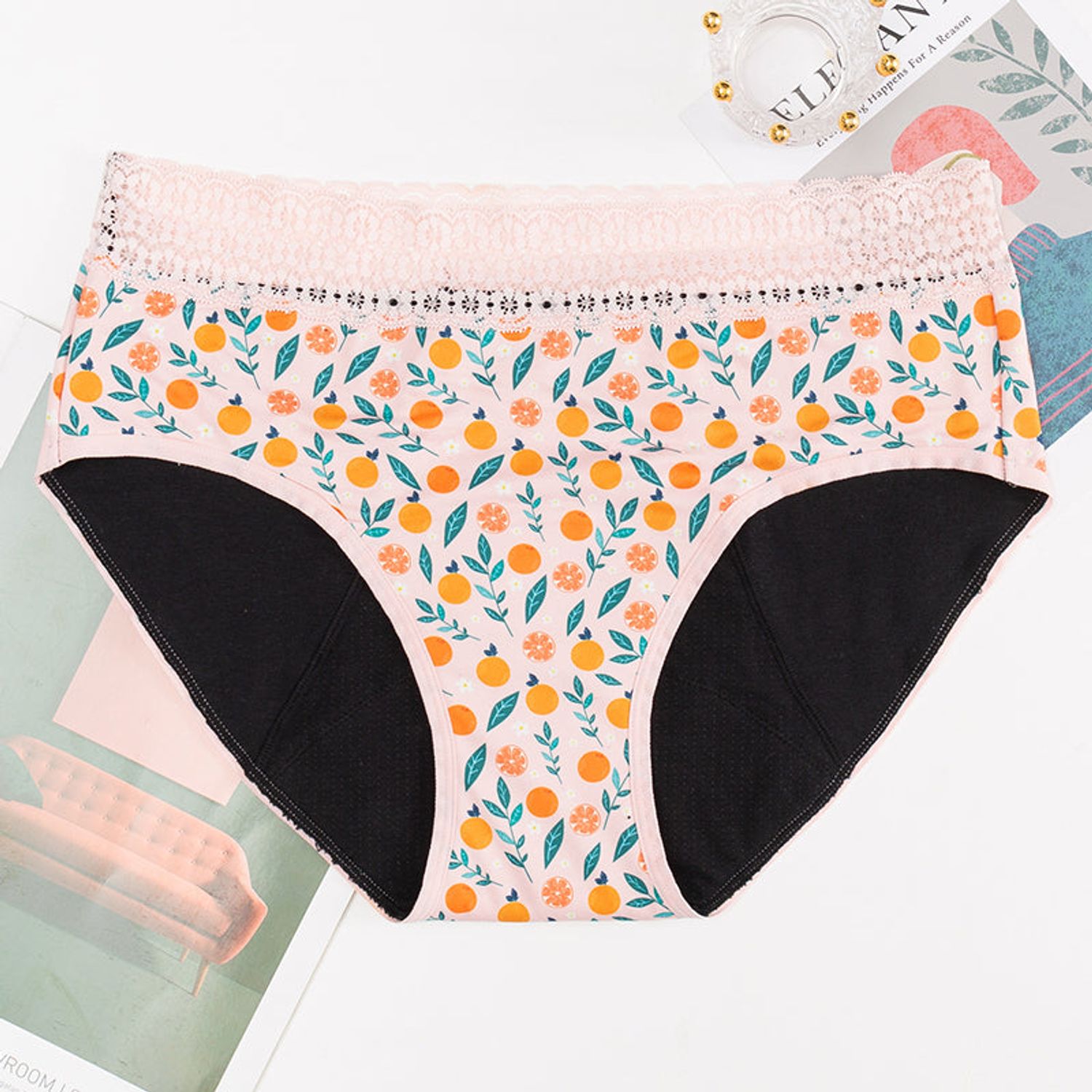 Chiloți Menstruali Multicolori - Model Citrus - L, Roz - Model Citrus fotografia produsului View 2 L