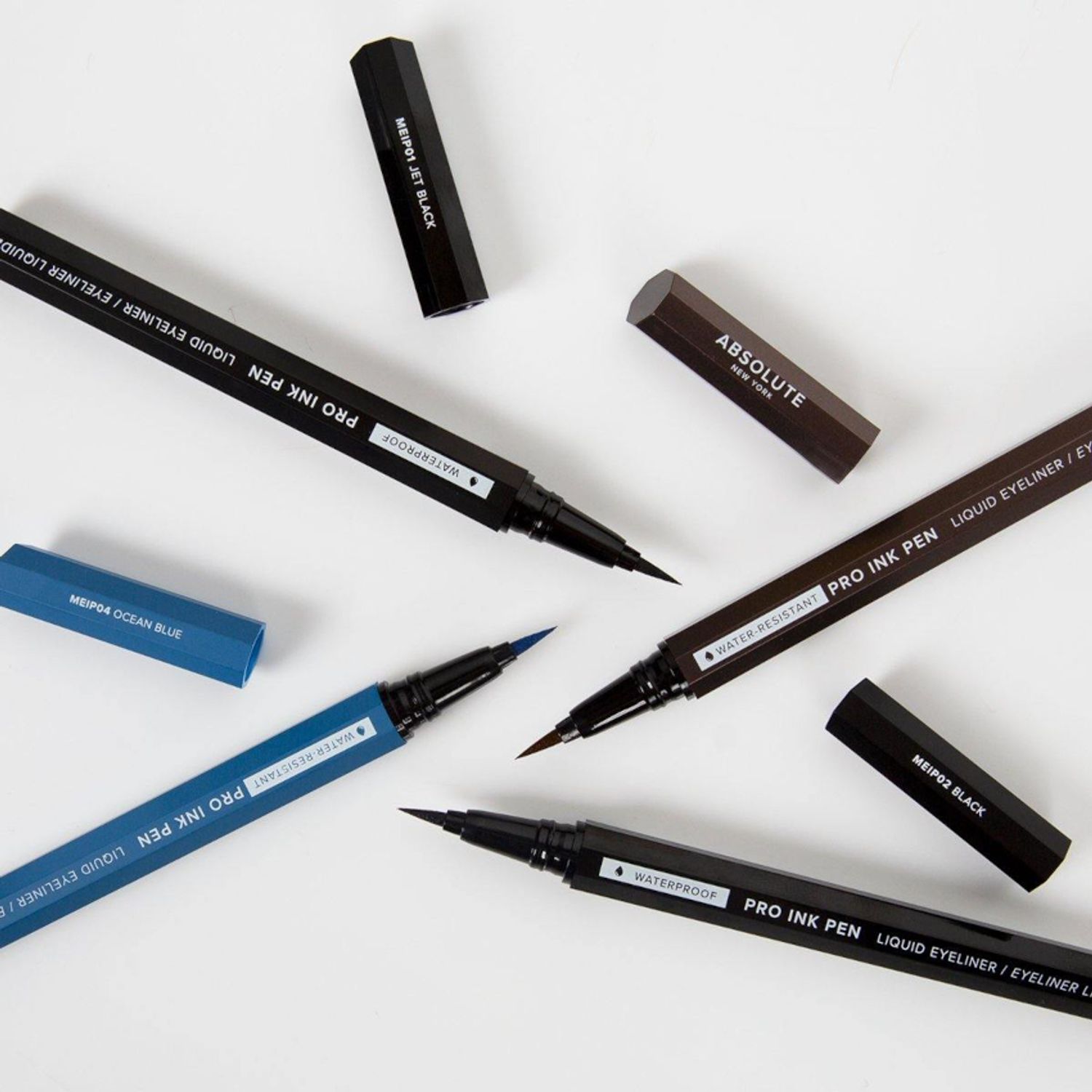 Eyeliner lichid waterproof/smudge-proof Absolute New York Pro Ink Pen, 0.8ml - P01 Jet Black fotografia produsului View 3 L