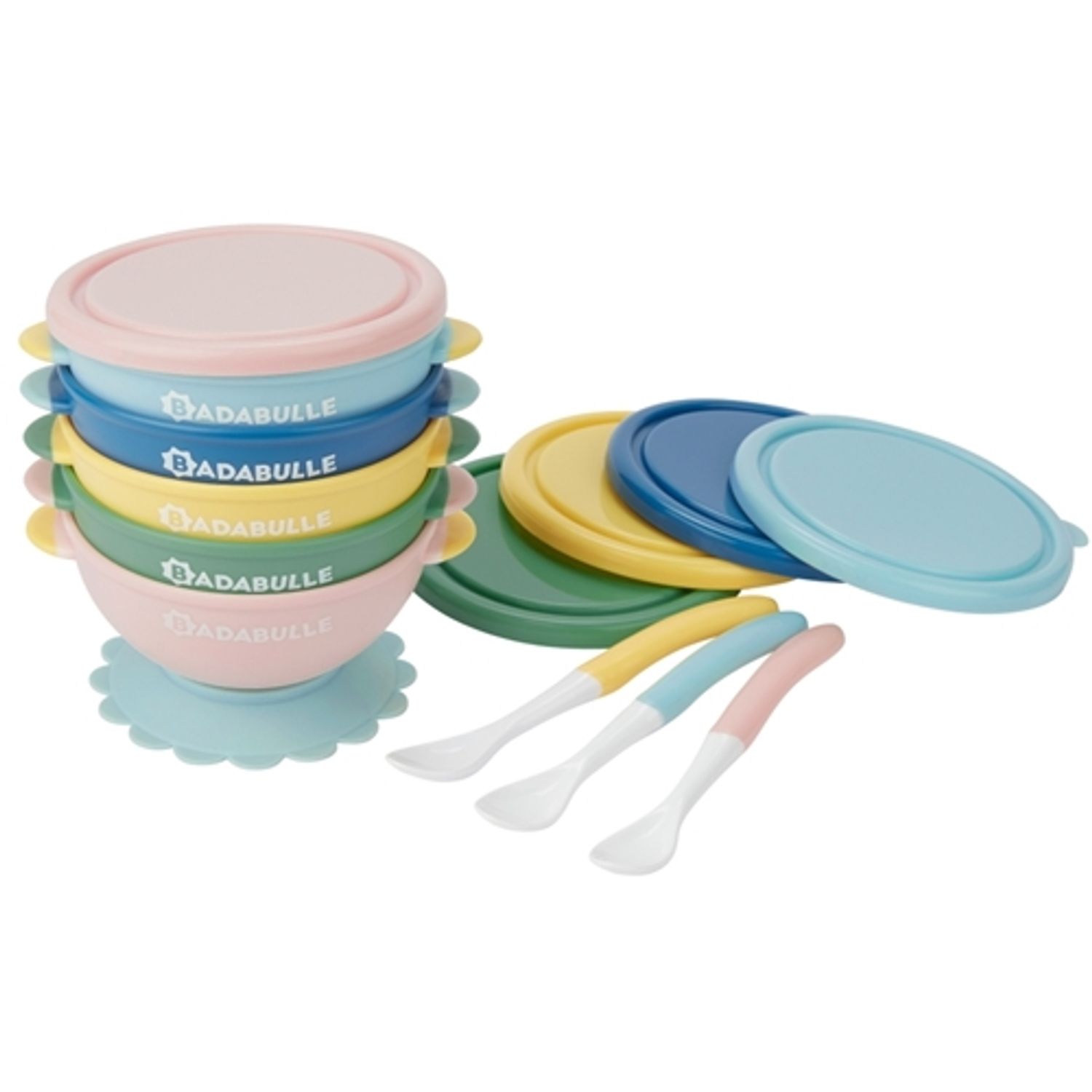Set 5 Boluri Badabulle si 3 Lingurite Colorate fotografia produsului