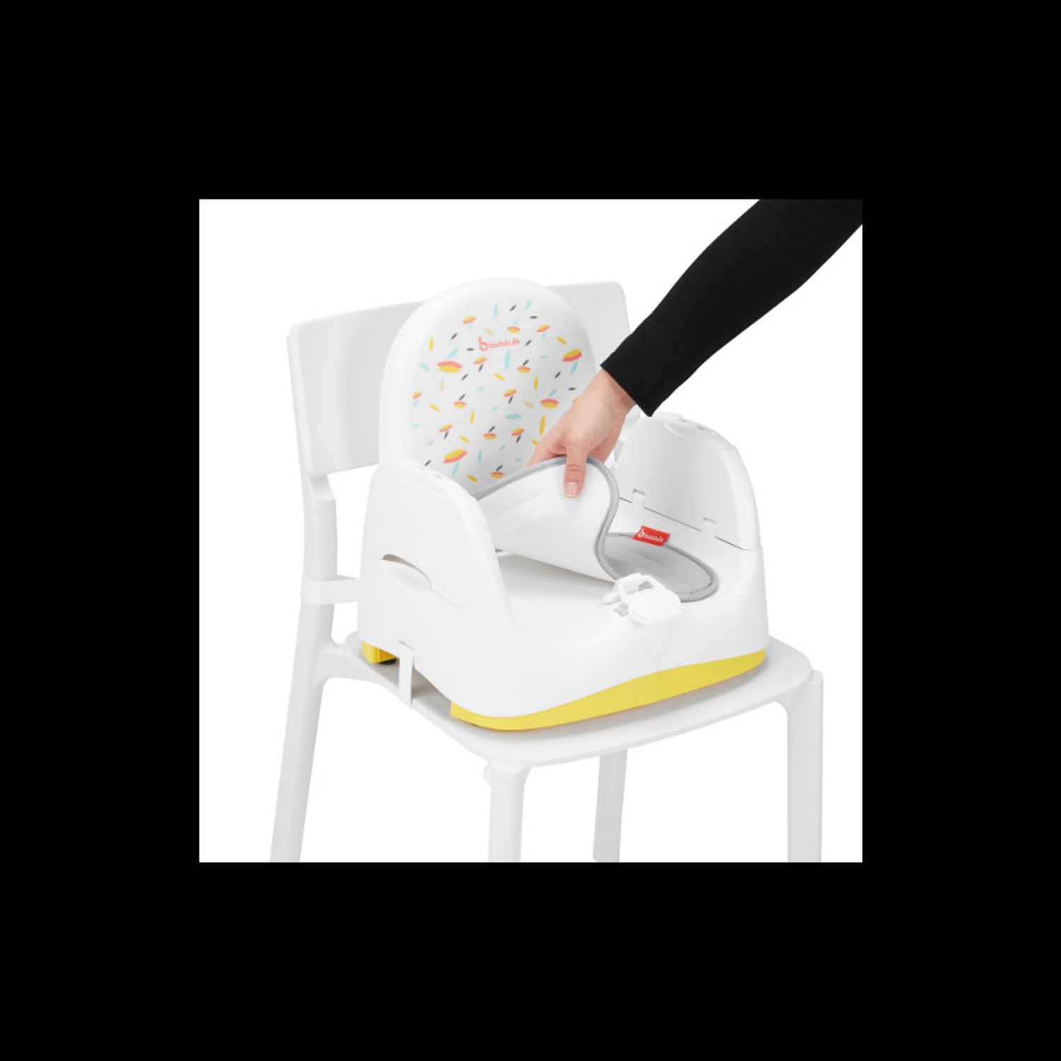 Booster pliabil Badabulle Fold & Go Galben cu Alb fotografia produsului View 3 L