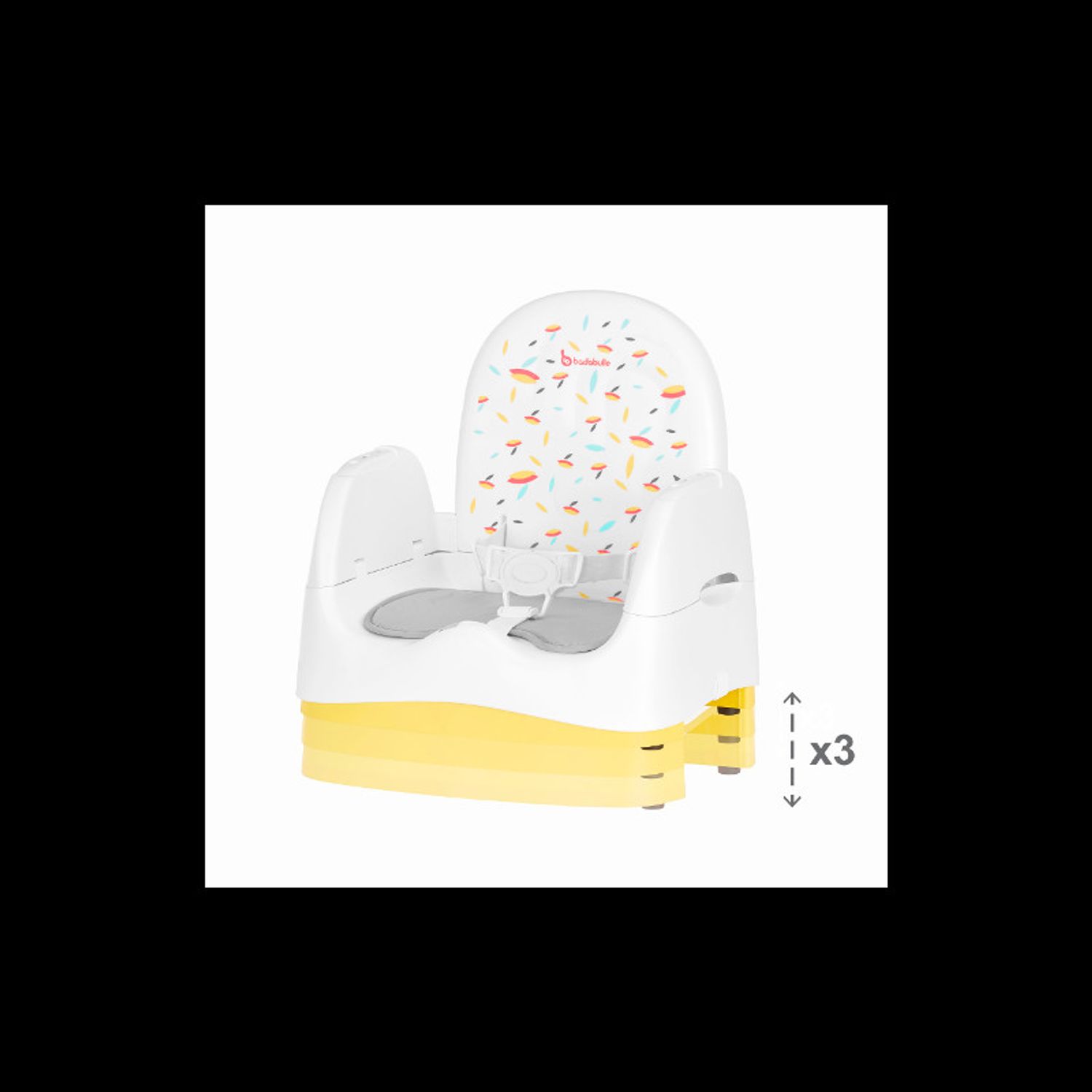 Booster pliabil Badabulle Fold & Go Galben cu Alb fotografia produsului View 2 L