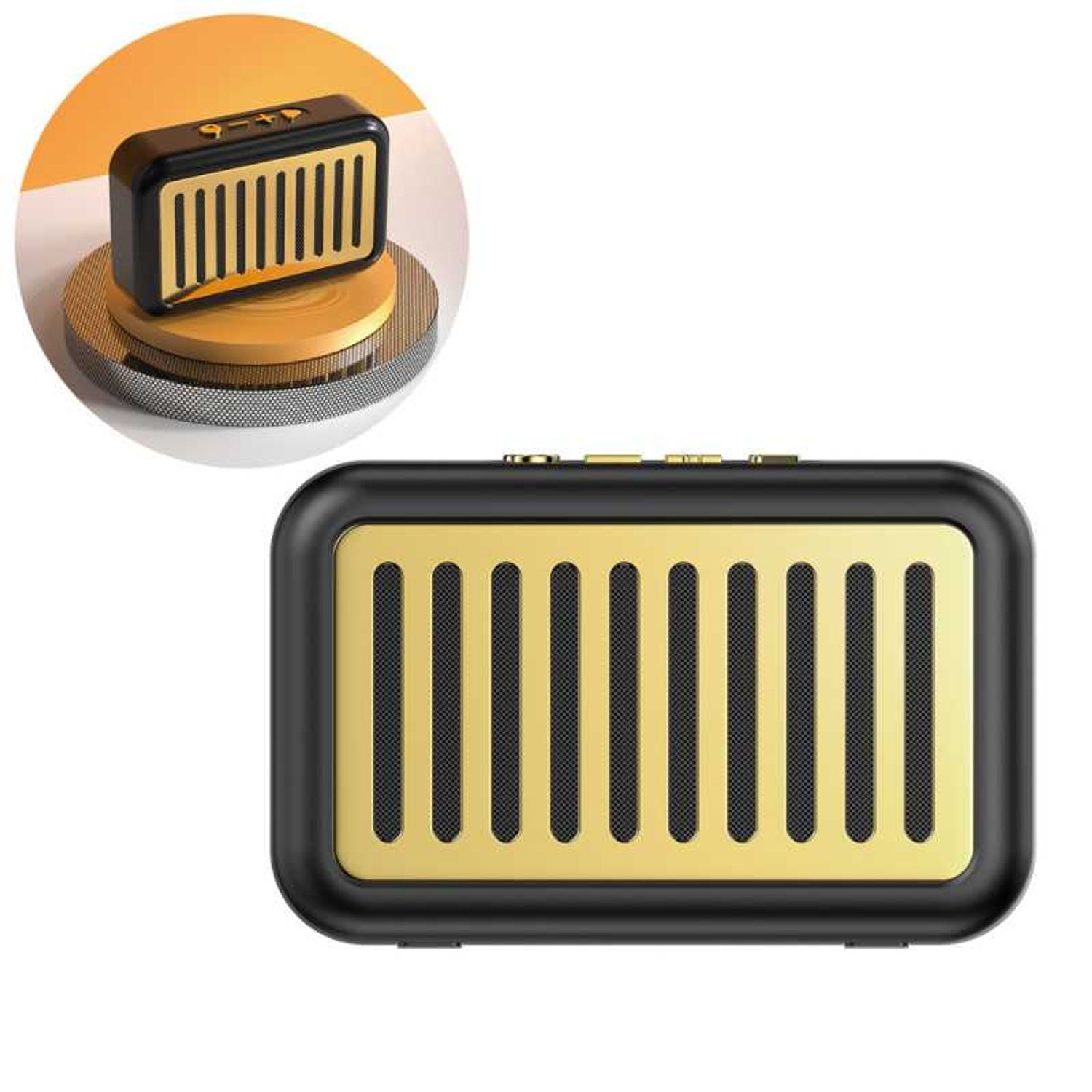 Boxa Portabila Dudao Retro Bluetooth 5.0 3W  Negru fotografia produsului View 4 L