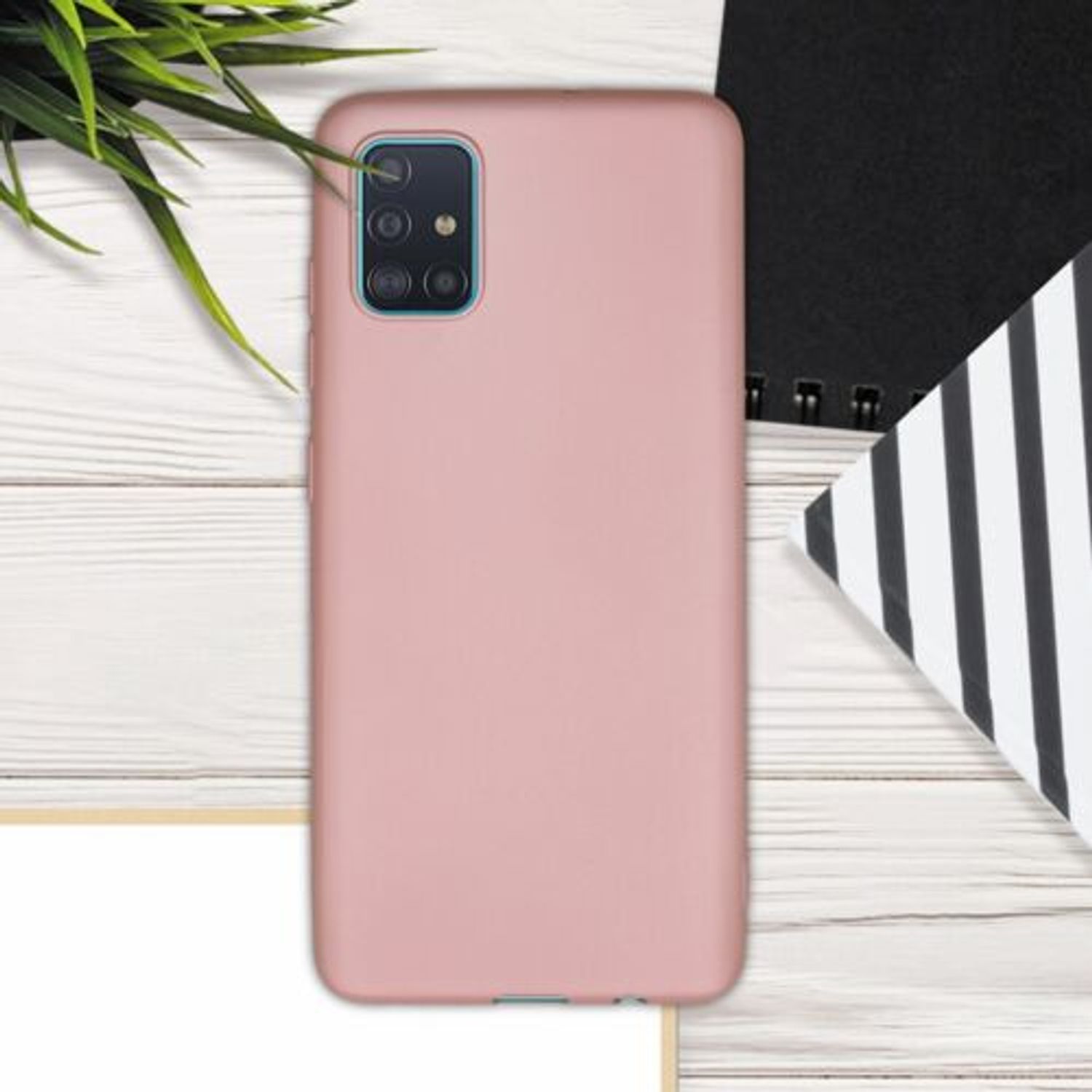 Husa pentru Samsung Galaxy A51, Silicon, Rose Gold, 51201.31 fotografia produsului View 6 L