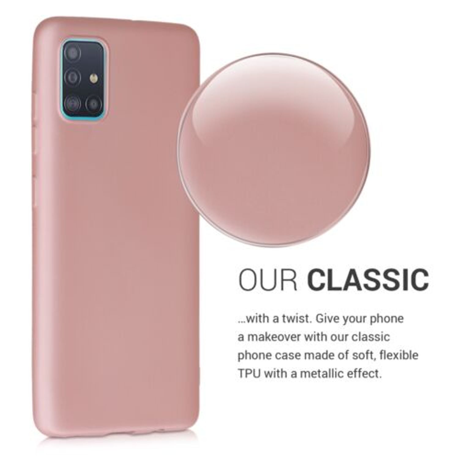 Husa pentru Samsung Galaxy A51, Silicon, Rose Gold, 51201.31 fotografia produsului View 5 L