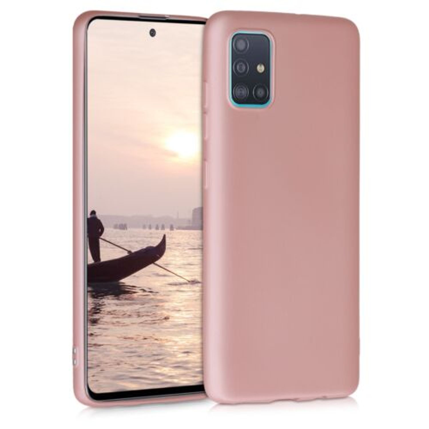 Husa pentru Samsung Galaxy A51, Silicon, Rose Gold, 51201.31 fotografia produsului