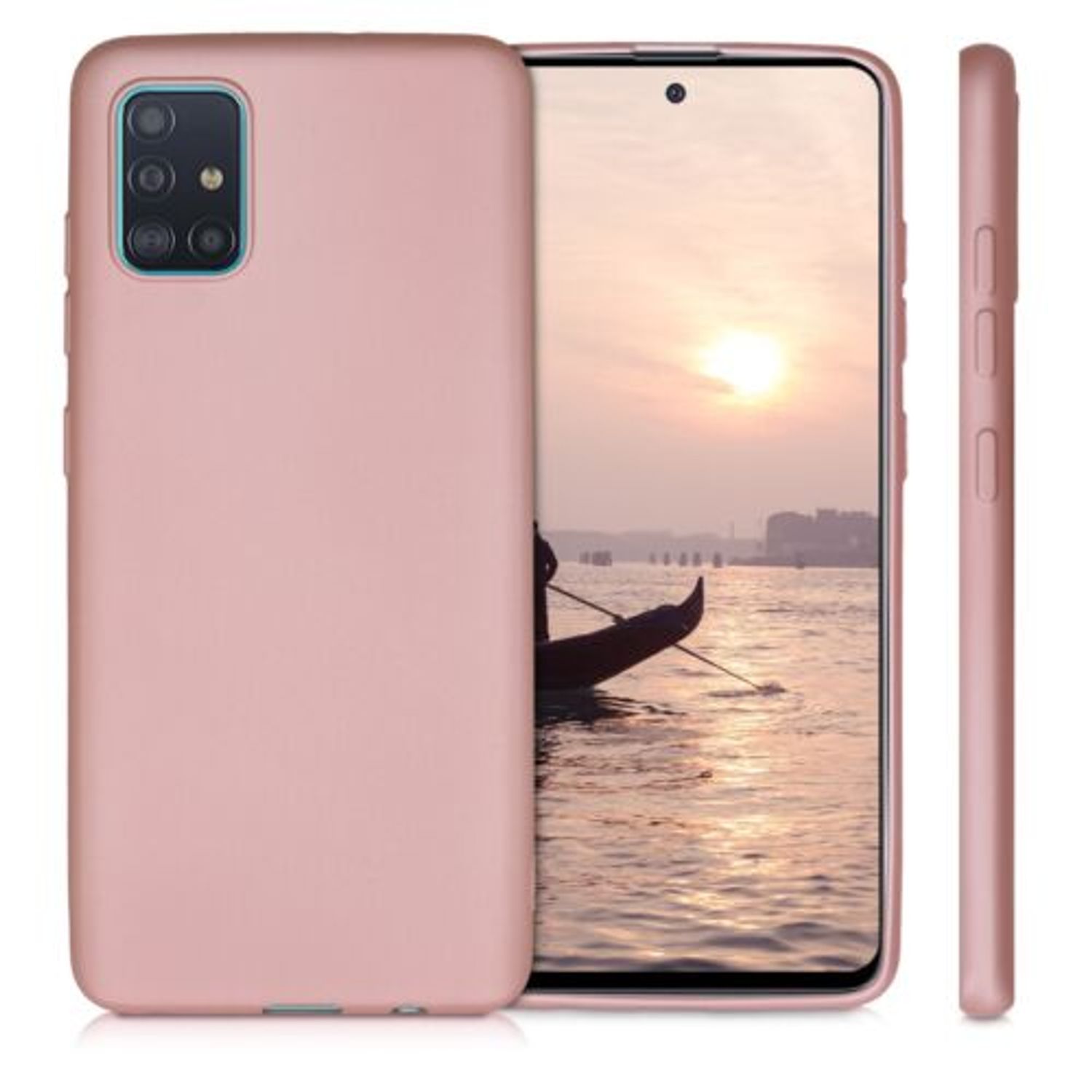 Husa pentru Samsung Galaxy A51, Silicon, Rose Gold, 51201.31 fotografia produsului View 2 L