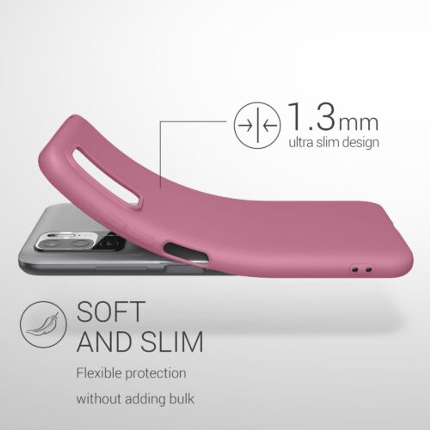 Husa Kwmobile pentru Xiaomi Redmi Note 10 5G, Silicon, Violet, 54947.167 fotografia produsului View 9 L