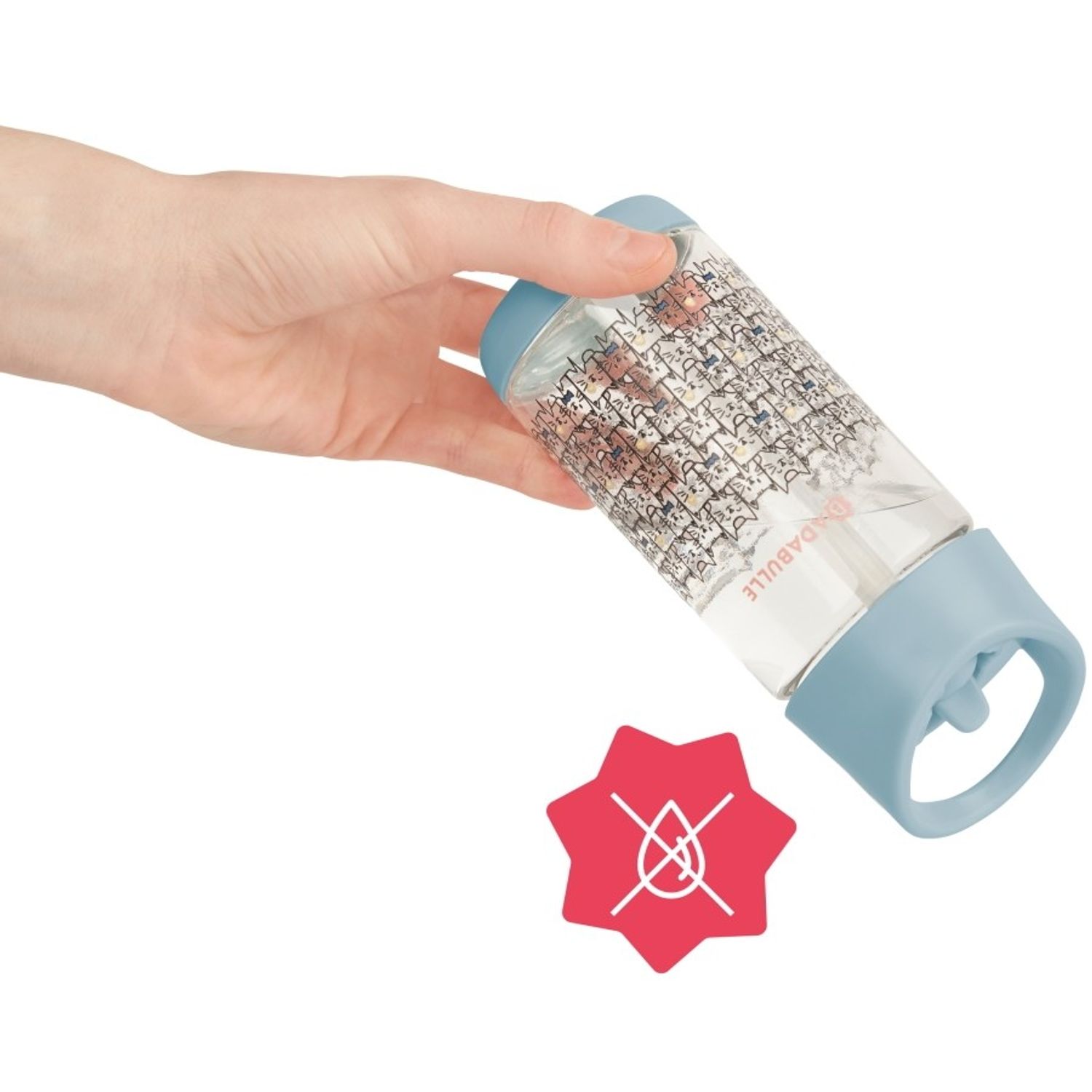 Sticla cu pai cu pisici, 350ml, Badabulle fotografia produsului View 4 L