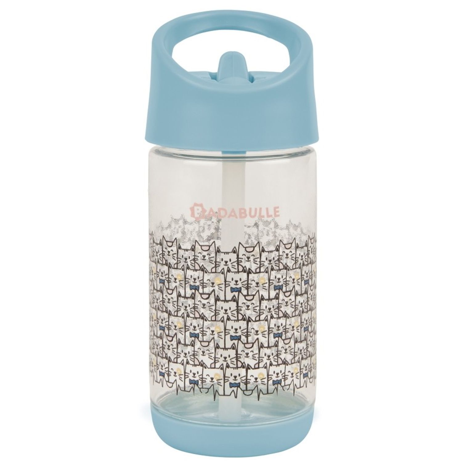 Sticla cu pai cu pisici, 350ml, Badabulle fotografia produsului