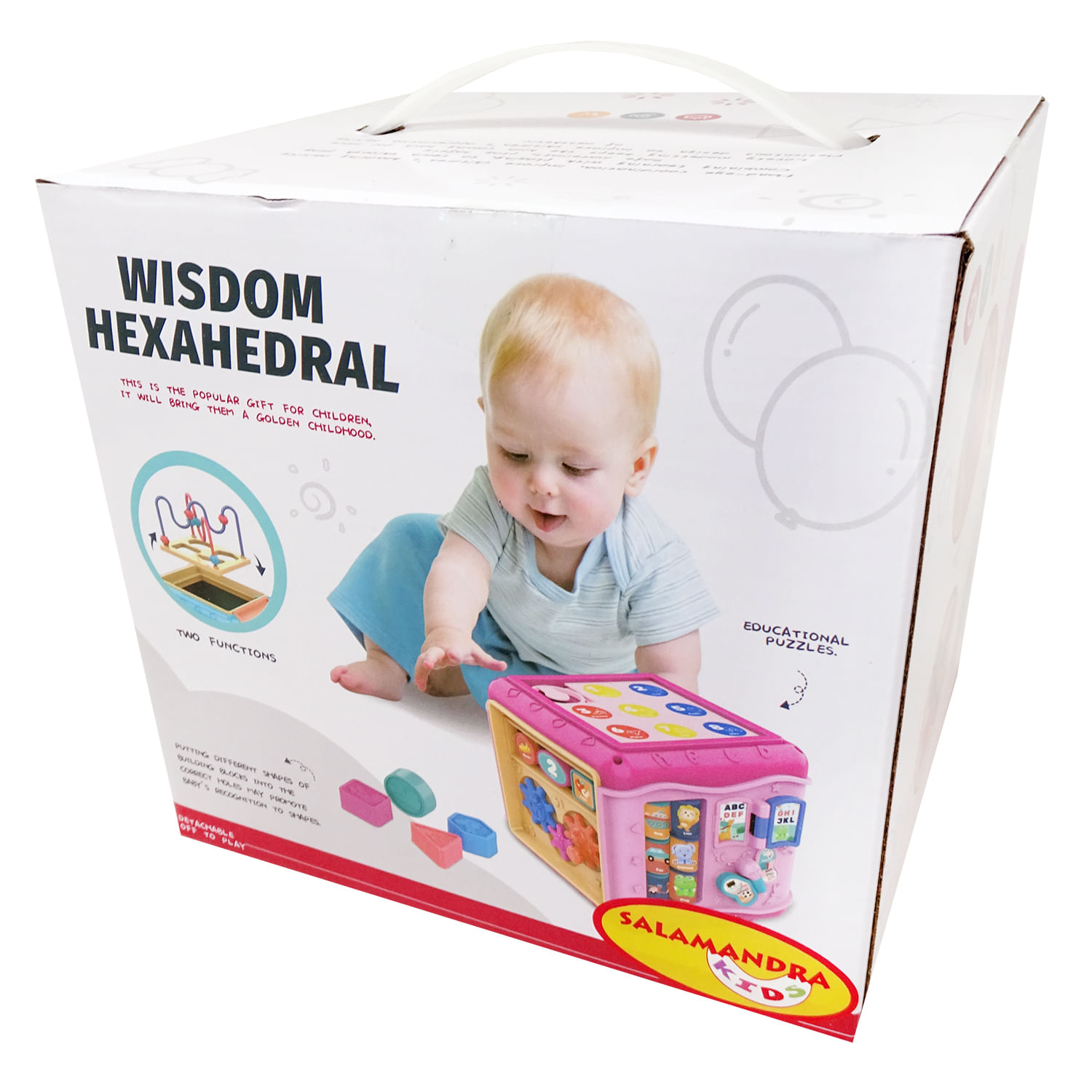 Cub Plastic Educativ si Interactiv, 6in1, Roz, Salamandra Kids fotografia produsului View 2 L