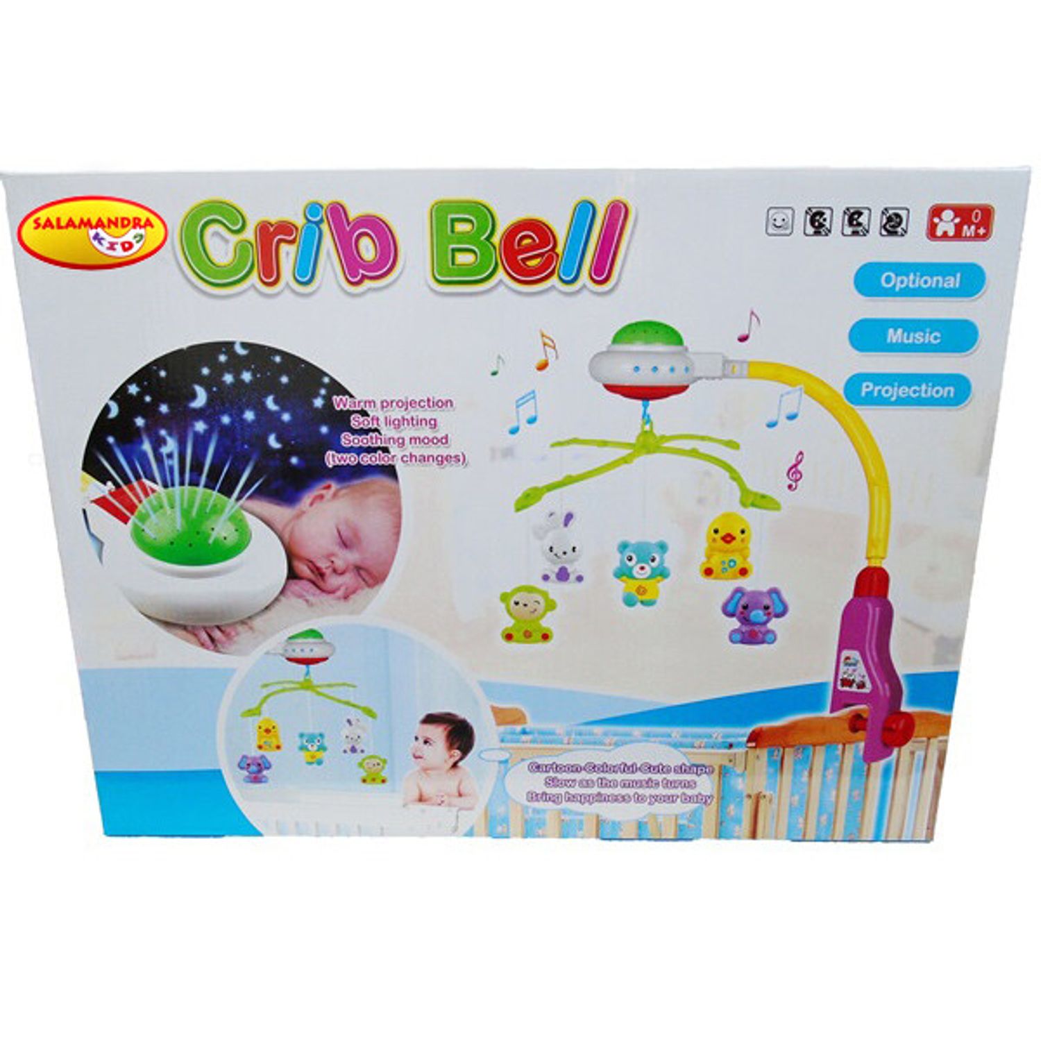 Carusel muzical SALAMANDRA KIDS&reg; pentru patut cu proiectie fotografia produsului View 4 L