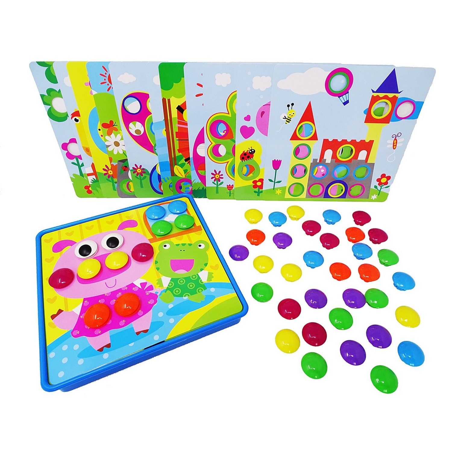 Jucarie Interactiva Button Idea, 12 imagini, 46 de piese, multicolor fotografia produsului View 4 L