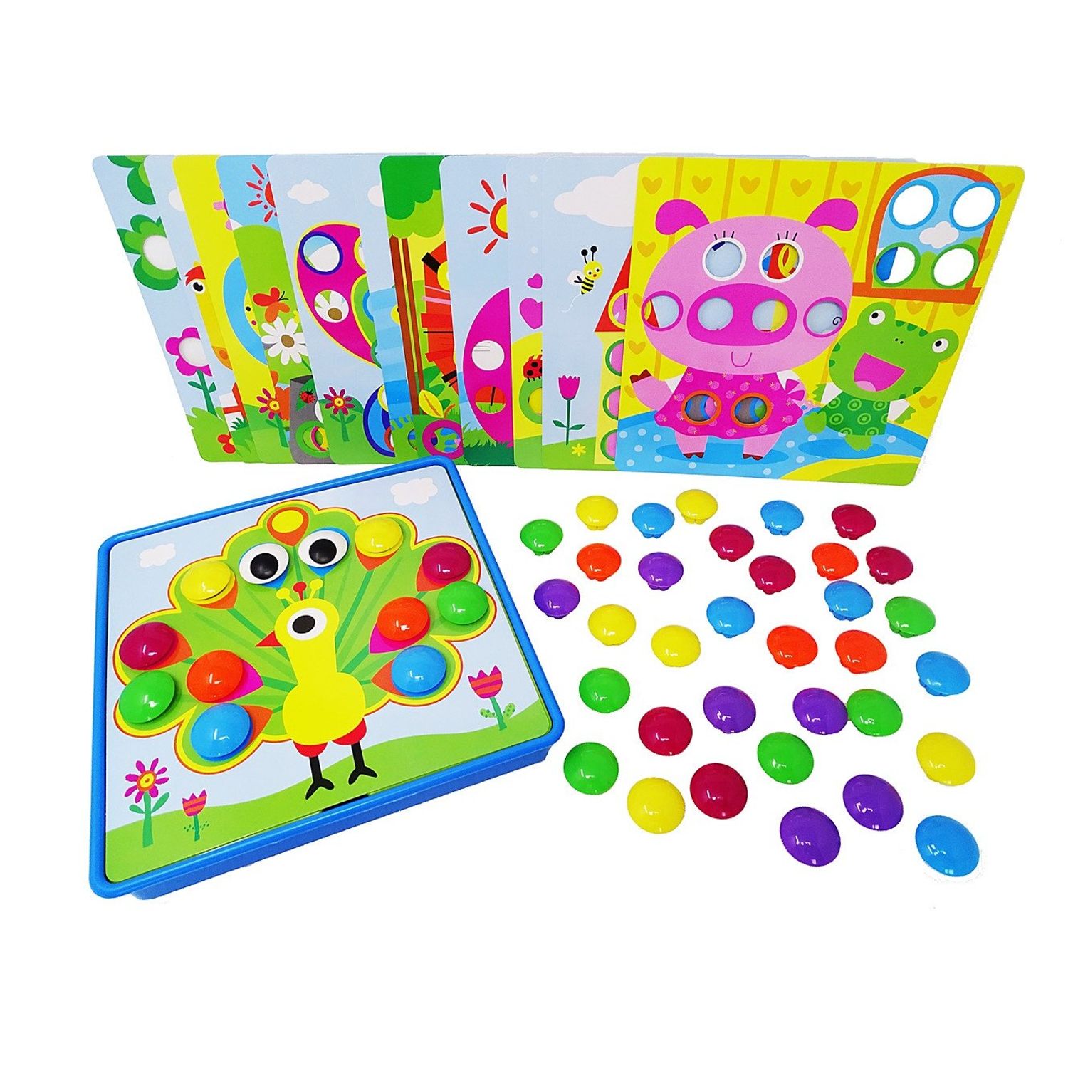 Jucarie Interactiva Button Idea, 12 imagini, 46 de piese, multicolor fotografia produsului View 5 L