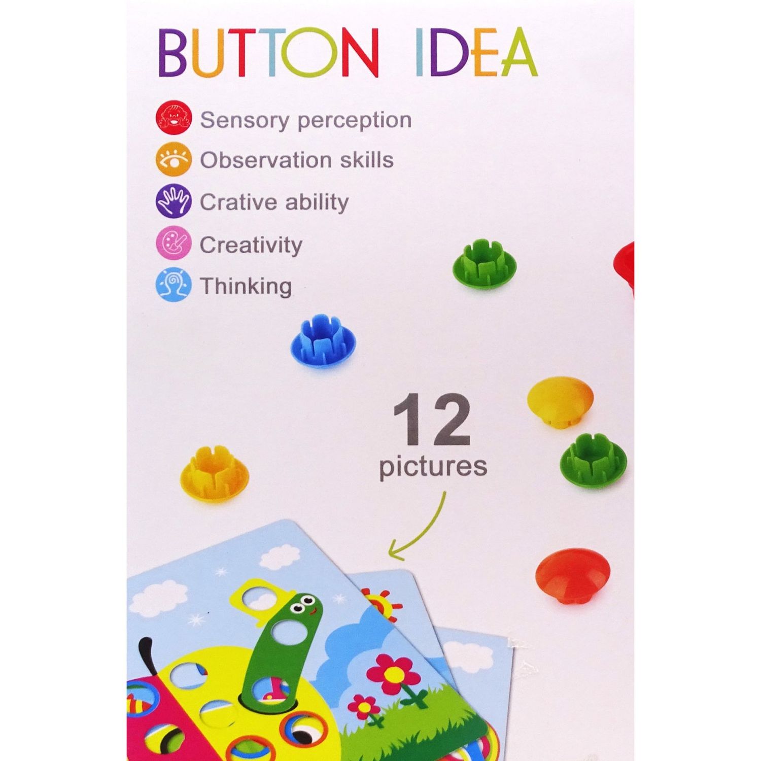 Jucarie Interactiva Button Idea, 12 imagini, 46 de piese, multicolor fotografia produsului View 3 L