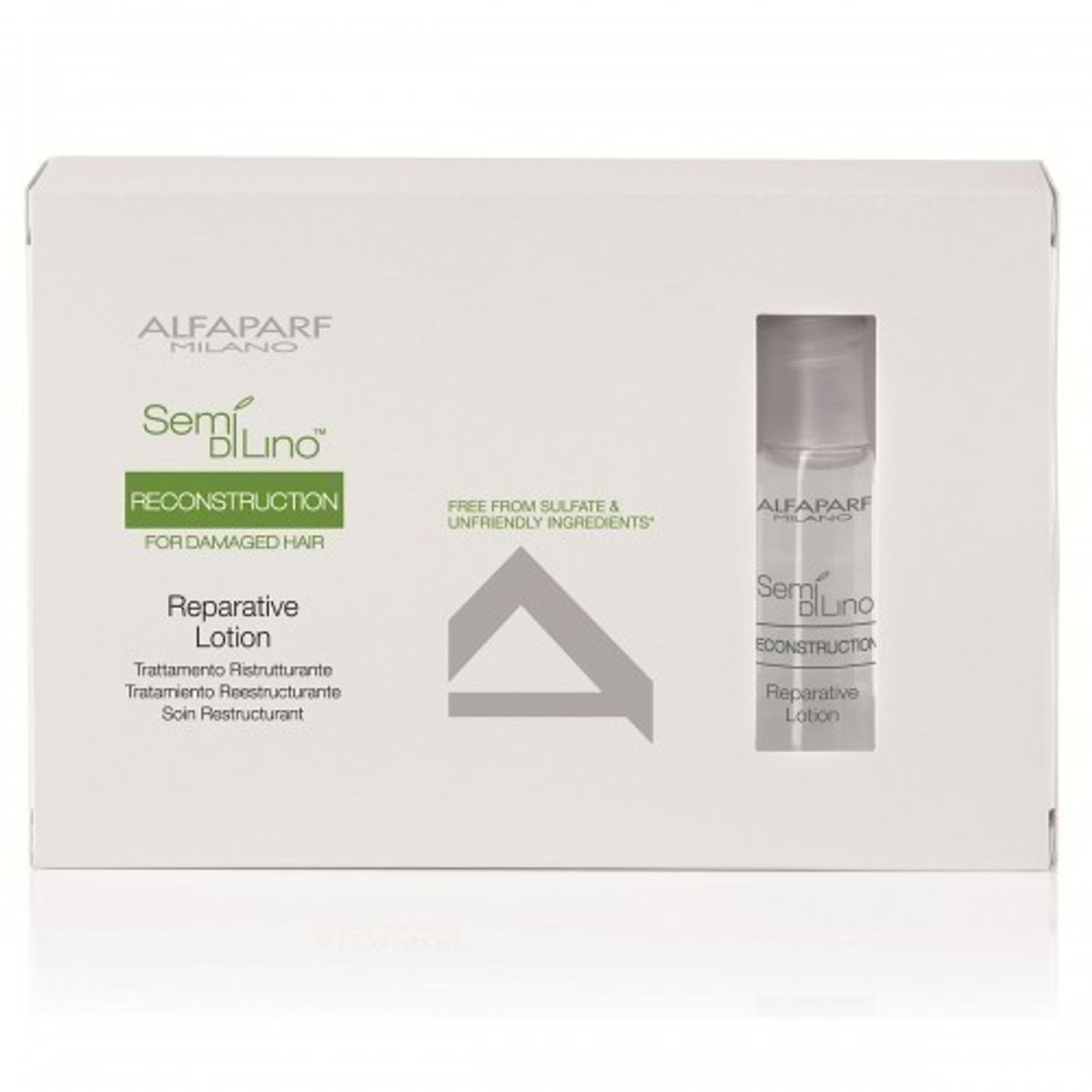 Lotiune tratament de reconstructie Alfaparf Semi di Lino Reconstruction, 6x13 ml fotografia produsului View 2 L