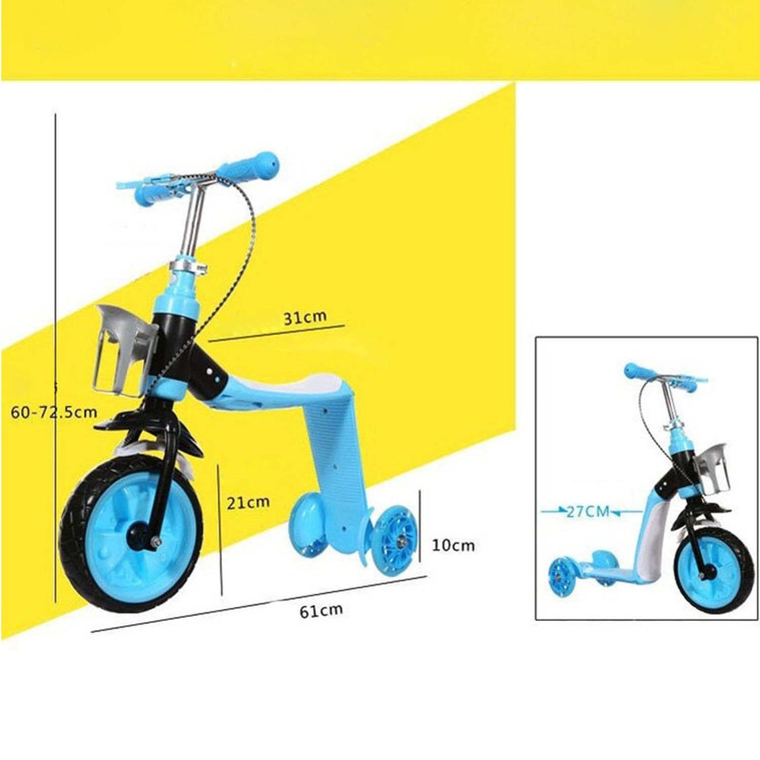 Trotineta Transformabila 2 in 1, albastru fotografia produsului View 4 L