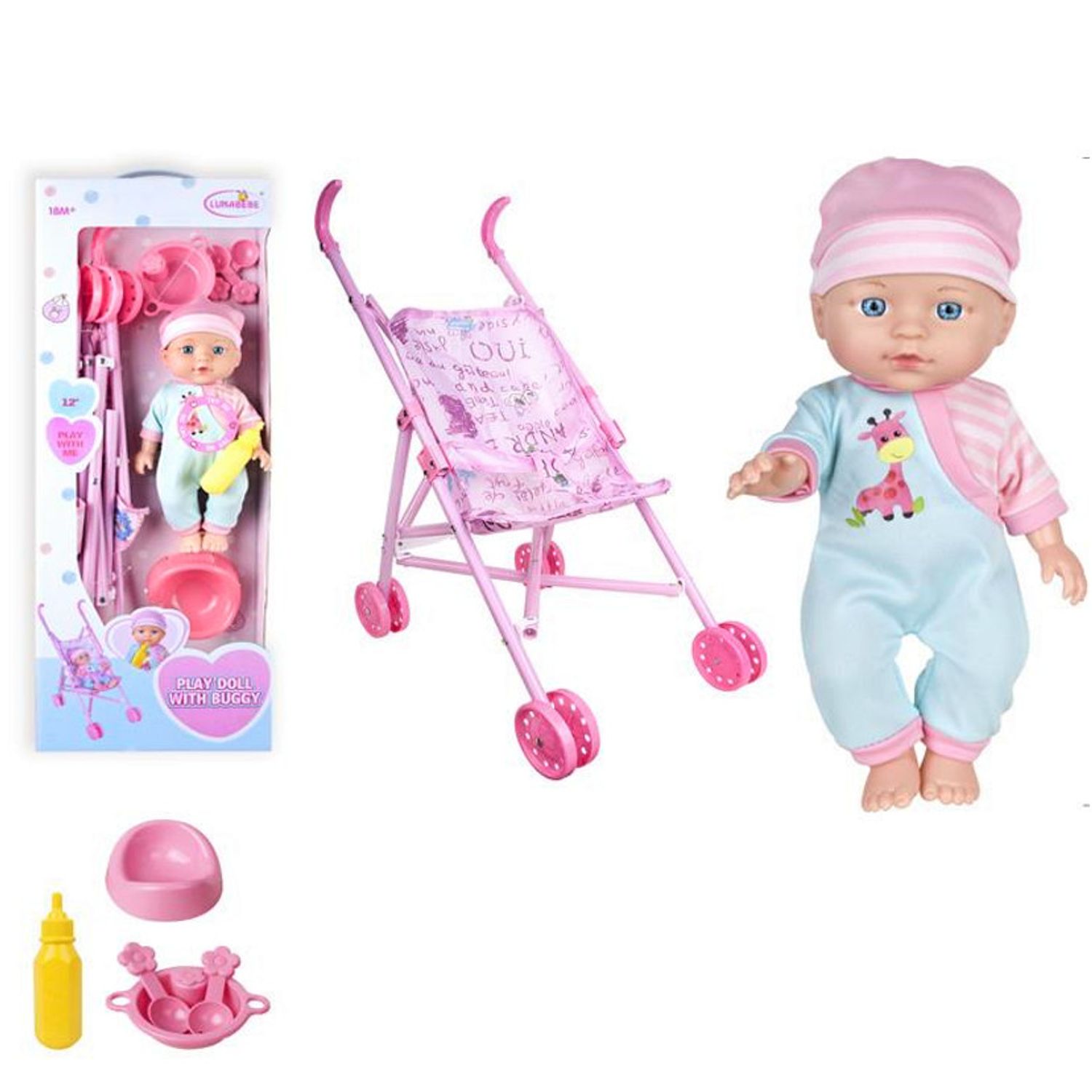 Set Papusa Tutu Baby cu carucior si accesorii fotografia produsului