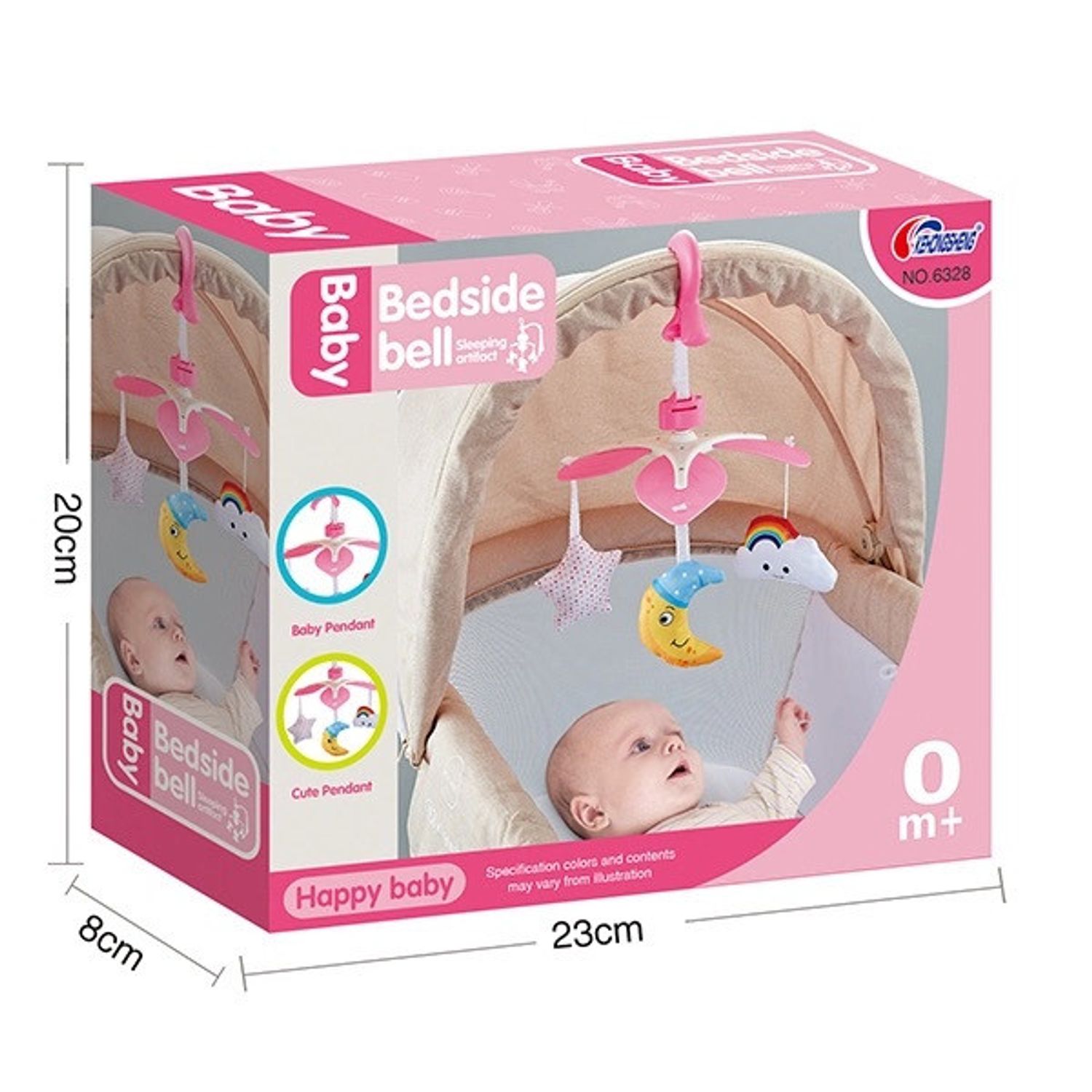 Caruselul mecanic Bedside Bell pentru bebelusi, roz fotografia produsului View 3 L