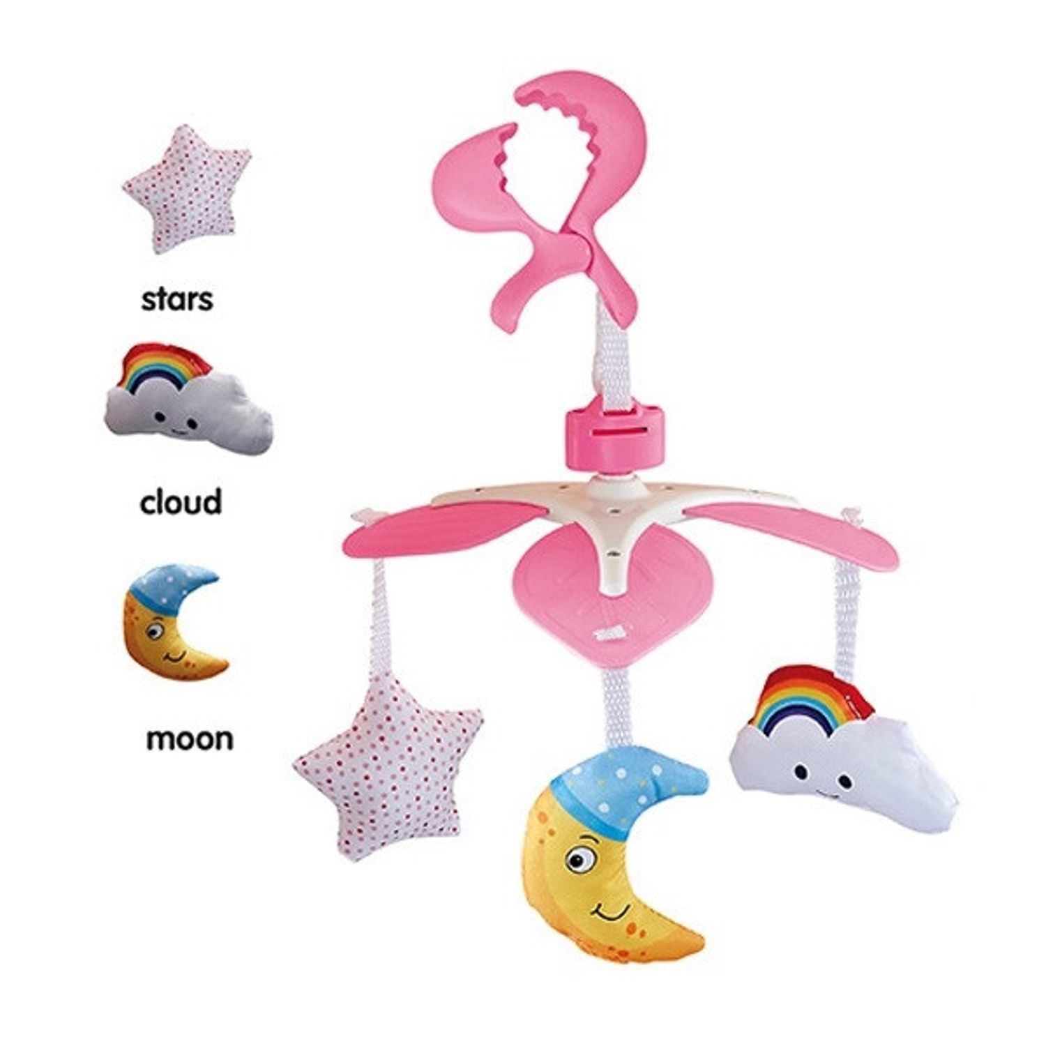 Caruselul mecanic Bedside Bell pentru bebelusi, roz fotografia produsului