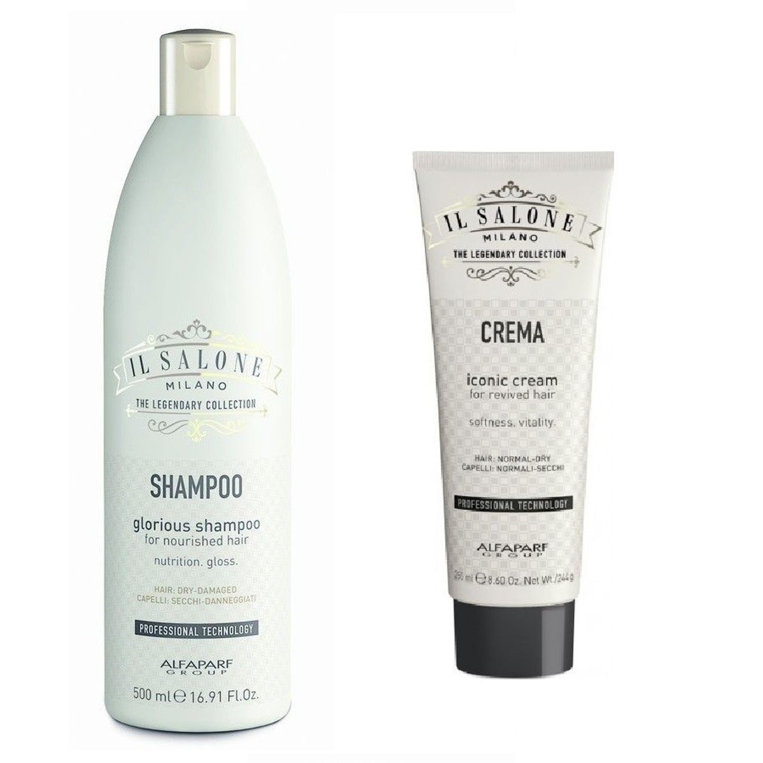 Set Alfaparf Salone cu 500 ml Glorious Sampon + 250 ml Iconic Masca fotografia produsului
