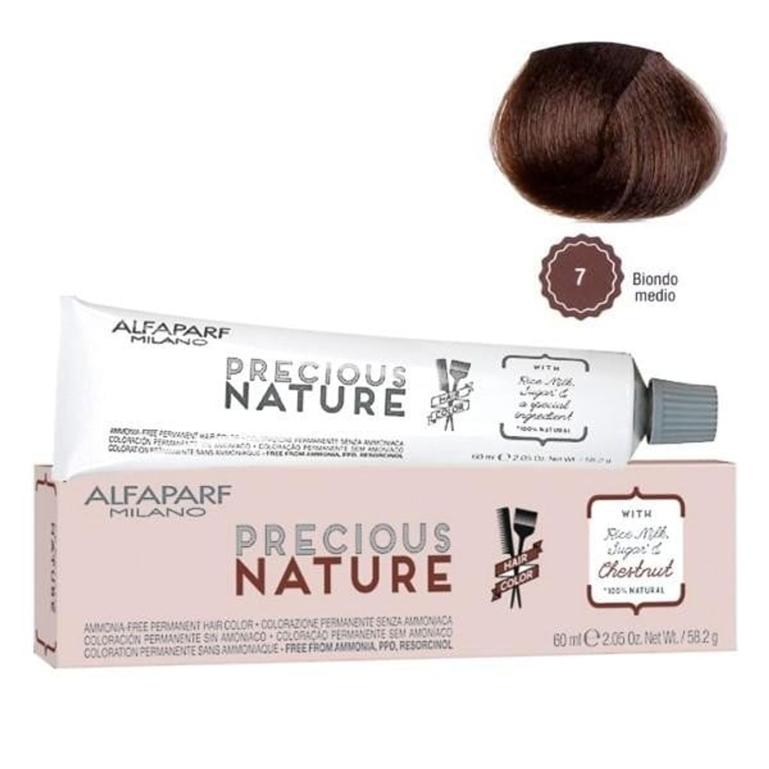 Vopsea Permanenta Fara Amoniac Alfaparf Milano Precious Nature 60 ml, Culoare 8.1 Biondo Chiaro Cenere fotografia produsului