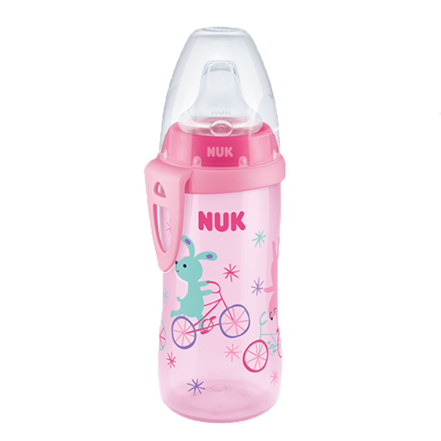 Biberon cu cioc 300 ml Nuk Active Cup First Choice 255409R-14, Roz fotografia produsului
