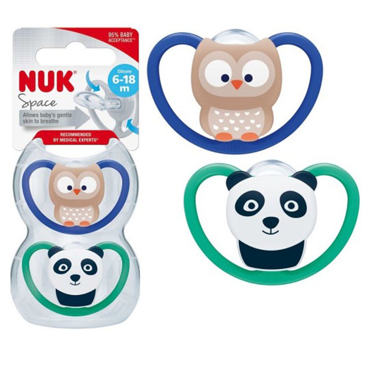 Set 2 suzete ortodontice din silicon Nuk Space 739501-3-2, Multicolor fotografia produsului View 4 L