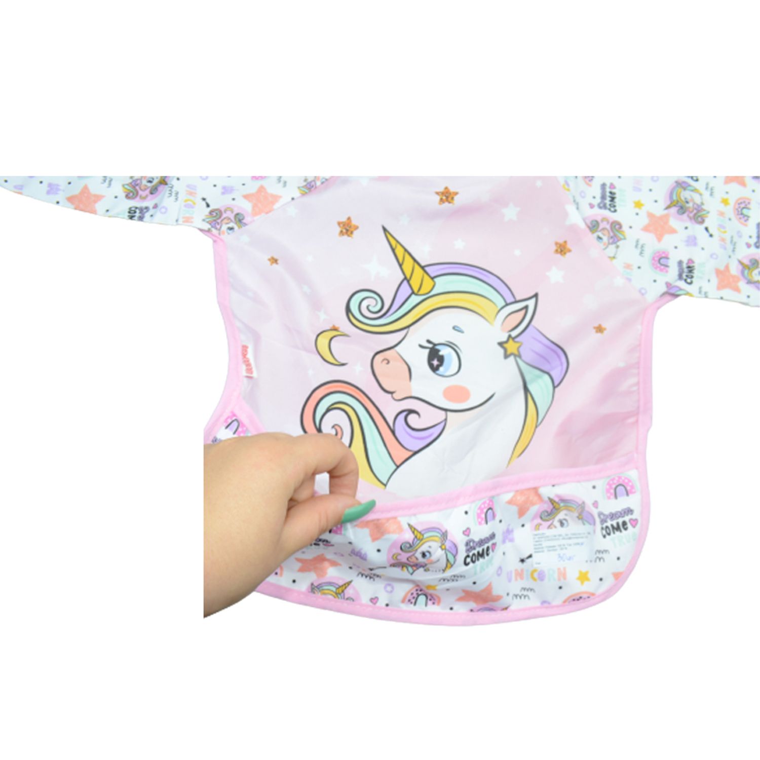 Baveta cu maneca lunga Mini Junior MJM-26, Roz fotografia produsului View 3 L