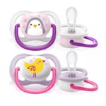 Set 2 suzete ortodontice din silicon Philips Avent Ultra Air Animals SCF080/06MTT, Multicolor fotografia produsului View 3 S