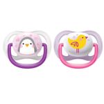 Set 2 suzete ortodontice din silicon Philips Avent Ultra Air Animals SCF080/06MTT, Multicolor fotografia produsului