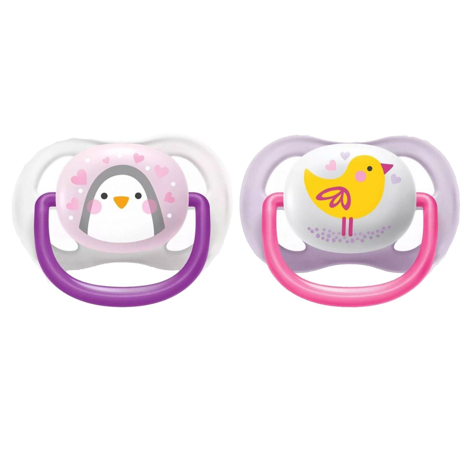 Set 2 suzete ortodontice din silicon Philips Avent Ultra Air Animals SCF080/06MTT, Multicolor fotografia produsului