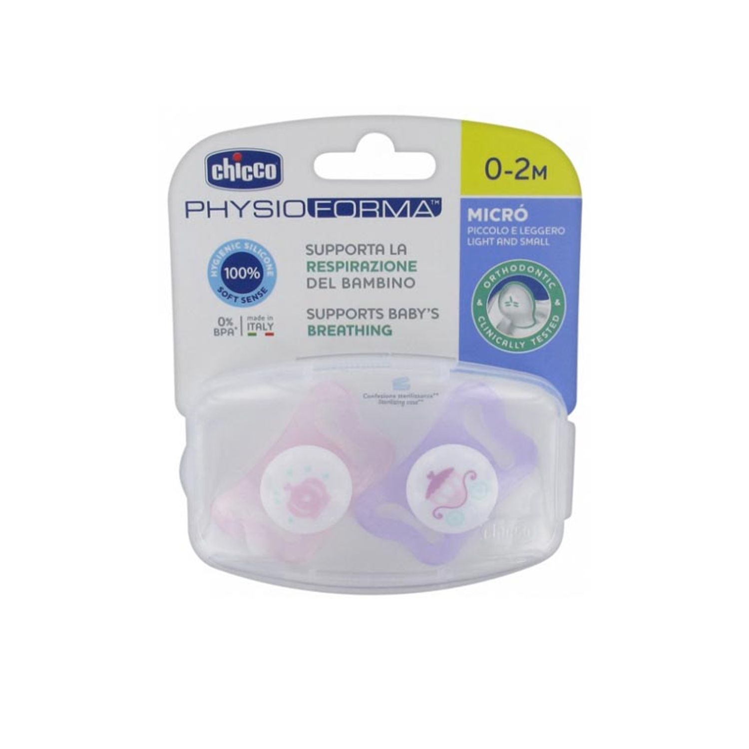 Set 2 suzete ortopedice din silicon Chicco Physio Forma 069507R, Multicolor fotografia produsului View 2 L