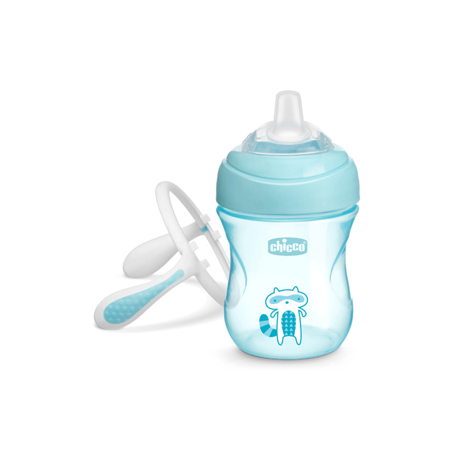 Biberon cu cioc si manere 200 ml 4 luni+ Chicco Transition Cup 069989, Turcoaz fotografia produsului View 2 L