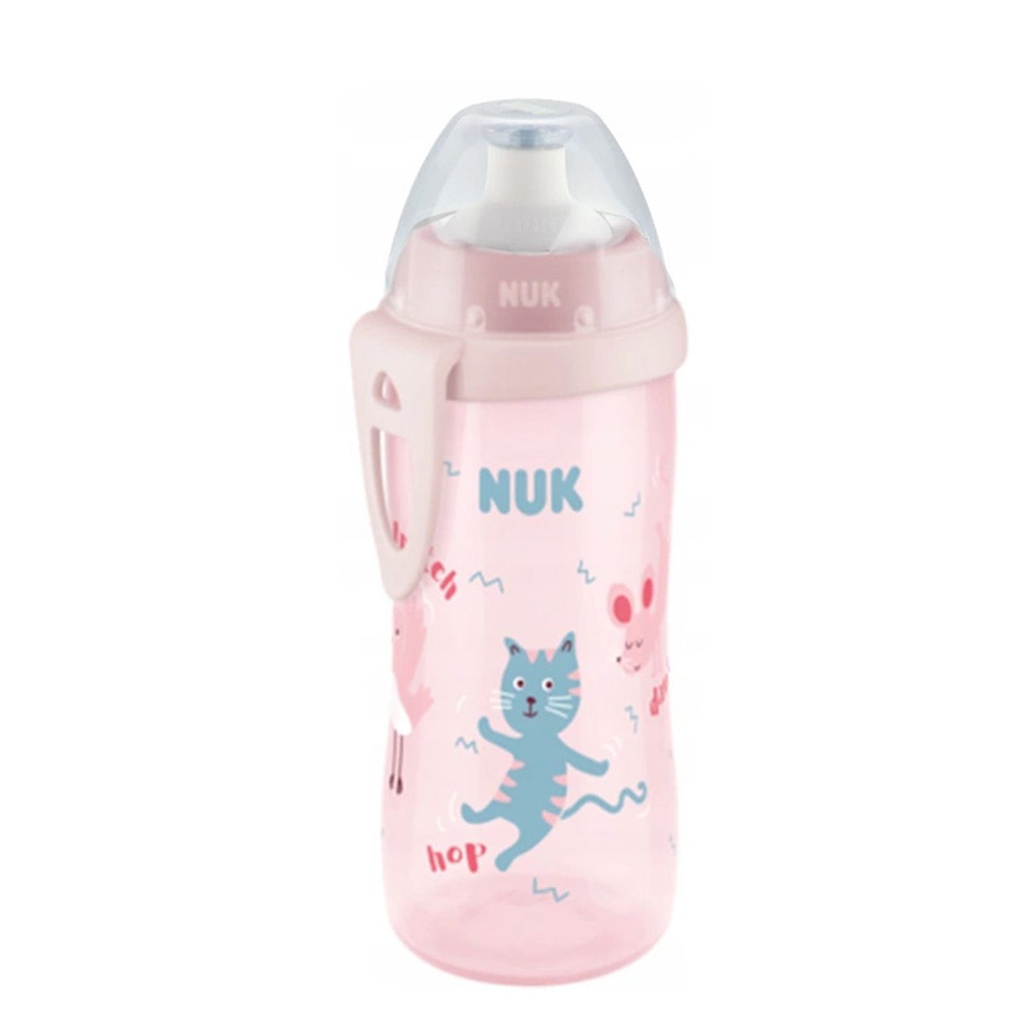 Biberon cu adaptor push pull 300 ml Nuk Junior Cup 255408RZ, Roz fotografia produsului