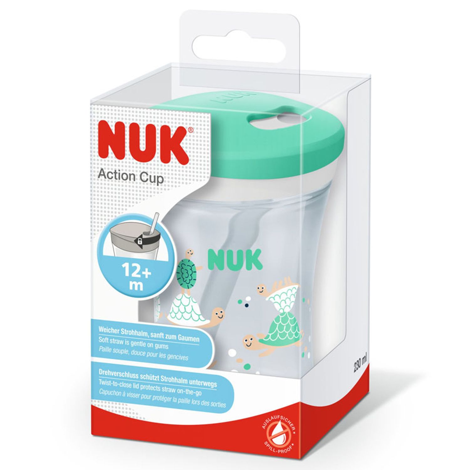 Biberon cu pai 230 ml Nuk Action Cup 751136V, Verde fotografia produsului View 4 L
