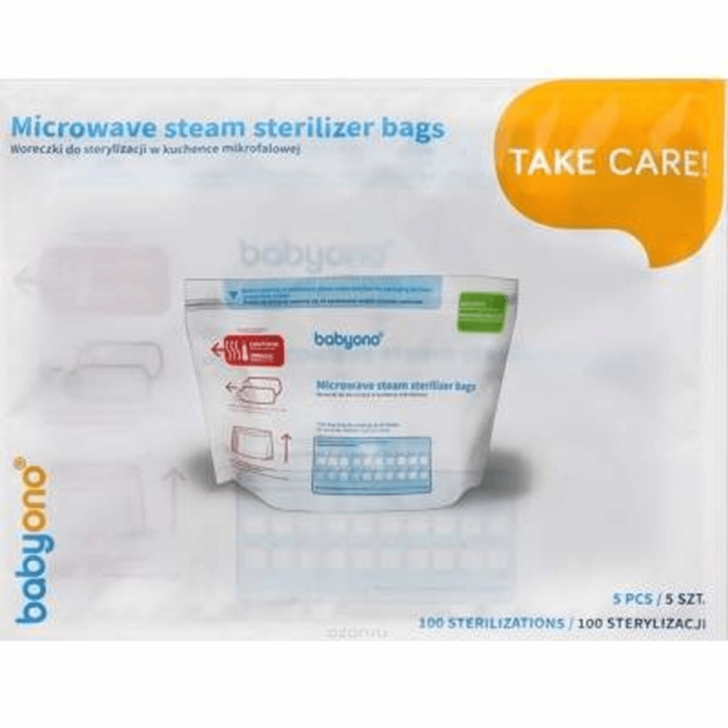 Set 5 pungi pentru sterilizare BabyOno 1038, Multicolor fotografia produsului View 2 L