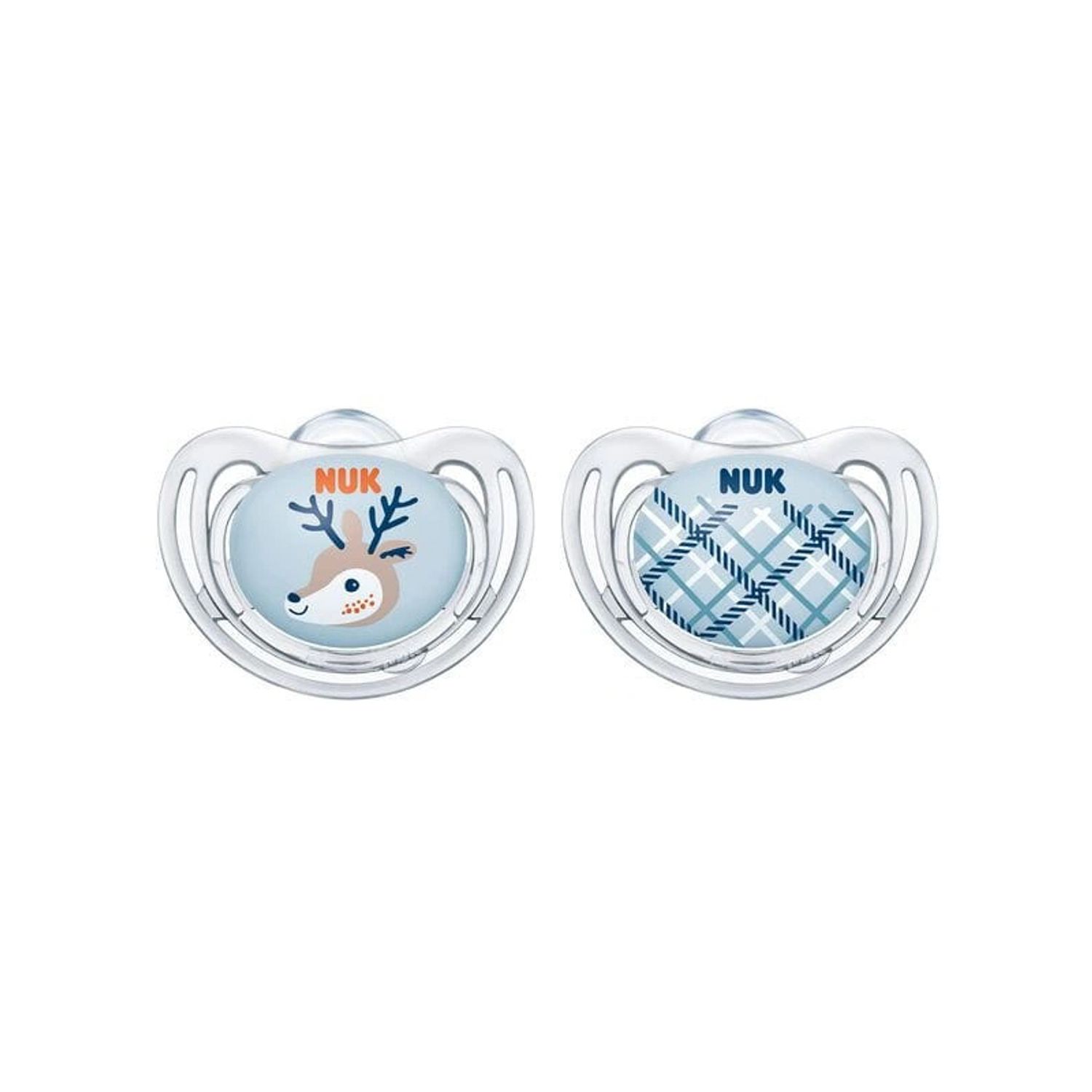 Set 2 suzete ortodontice din silicon Nuk 175229A-3-6, Albastru fotografia produsului