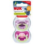 Set 2 suzete ortodontice din silicon Nuk Signature Night 736681-3-6, Mov fotografia produsului View 5 S