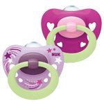 Set 2 suzete ortodontice din silicon Nuk Signature Night 736681-3-6, Mov fotografia produsului View 4 S