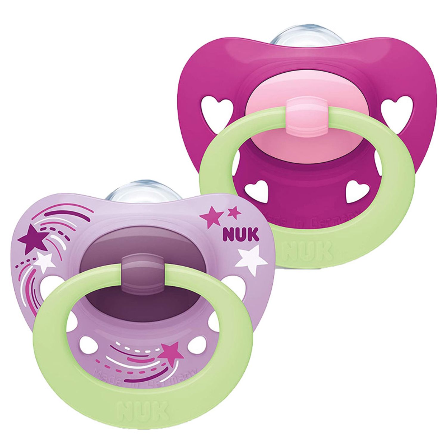 Set 2 suzete ortodontice din silicon Nuk Signature Night 736681-3-6, Mov fotografia produsului View 4 L